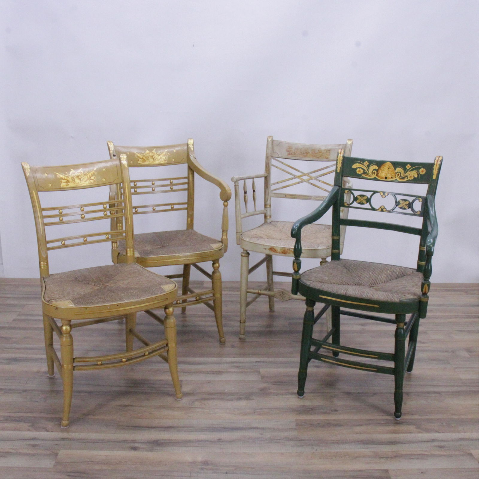 3 Matched Painted Hitchcock Style Chairs (1 of 8)