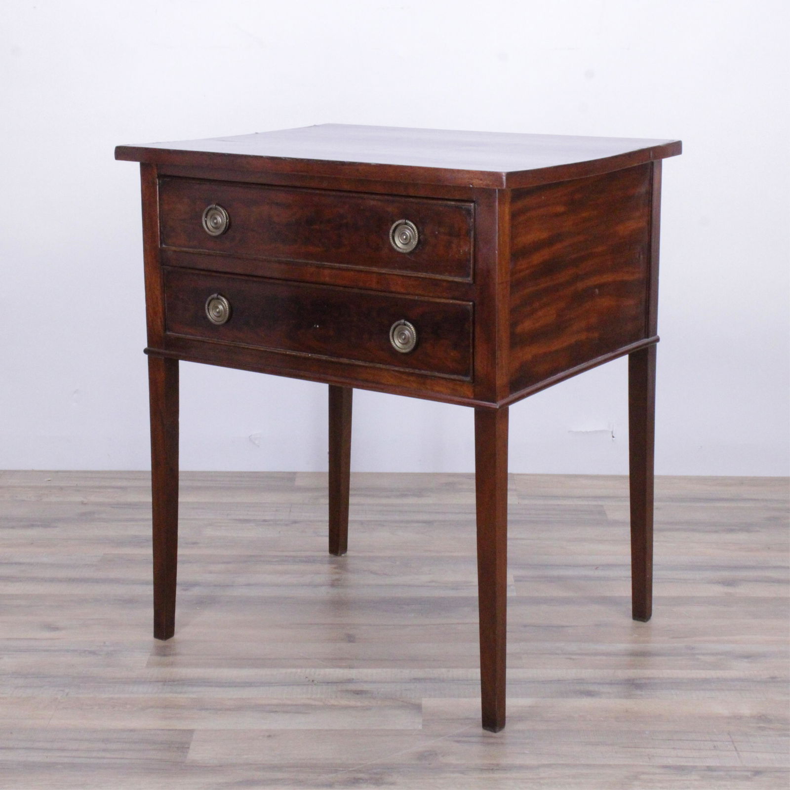Federal Style Mahogany 2-Drawer Side Table, 19 C. (1 of 6)