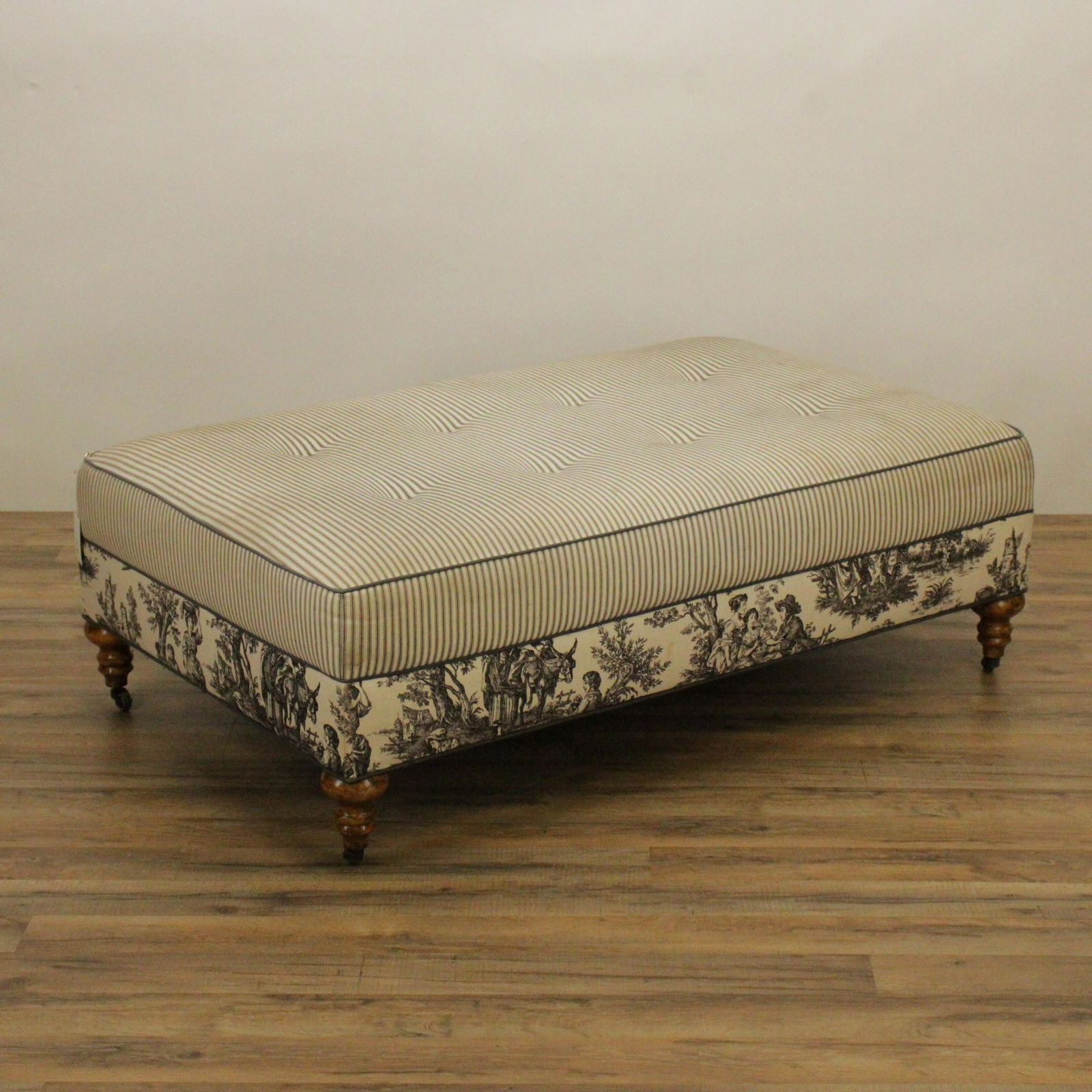 English Country Style Upholstered Ottoman (1 of 3)
