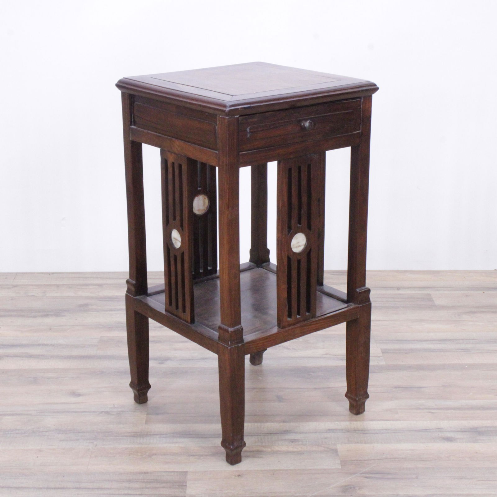Chinese Art Deco Hardwood Side Table (1 of 4)