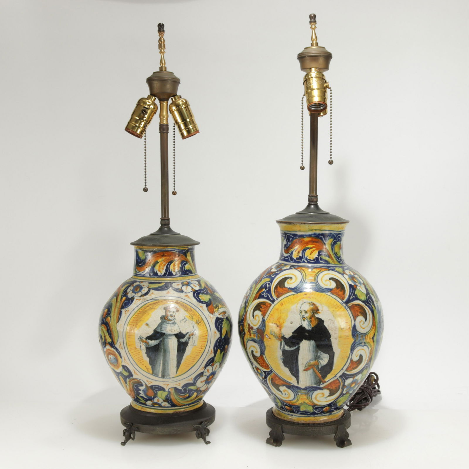 2 Italian Majolica Vases as Table Lamps (1 of 7)