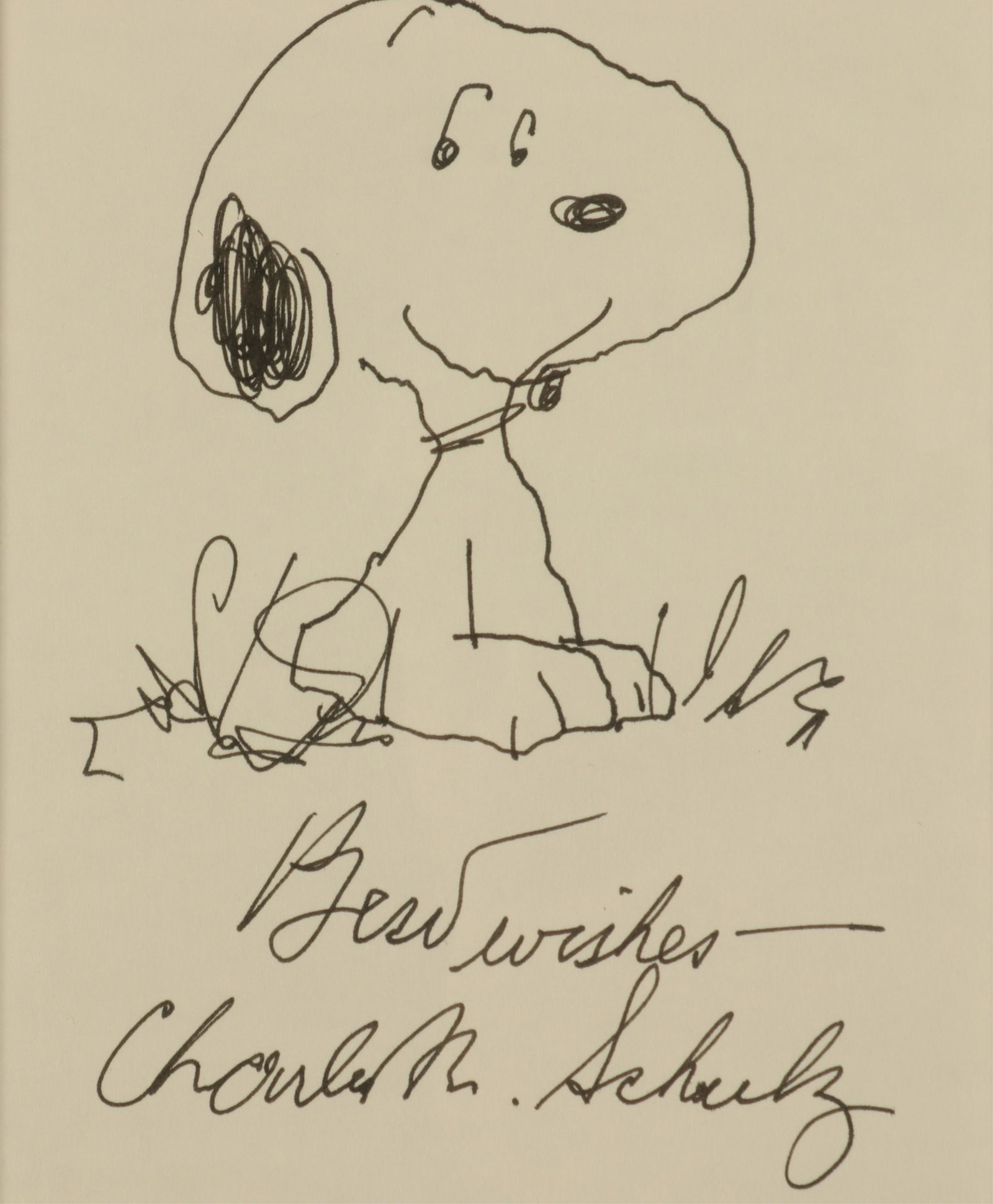 Charles. M. Schulz - Snoopy - ink on paper (1 of 9)