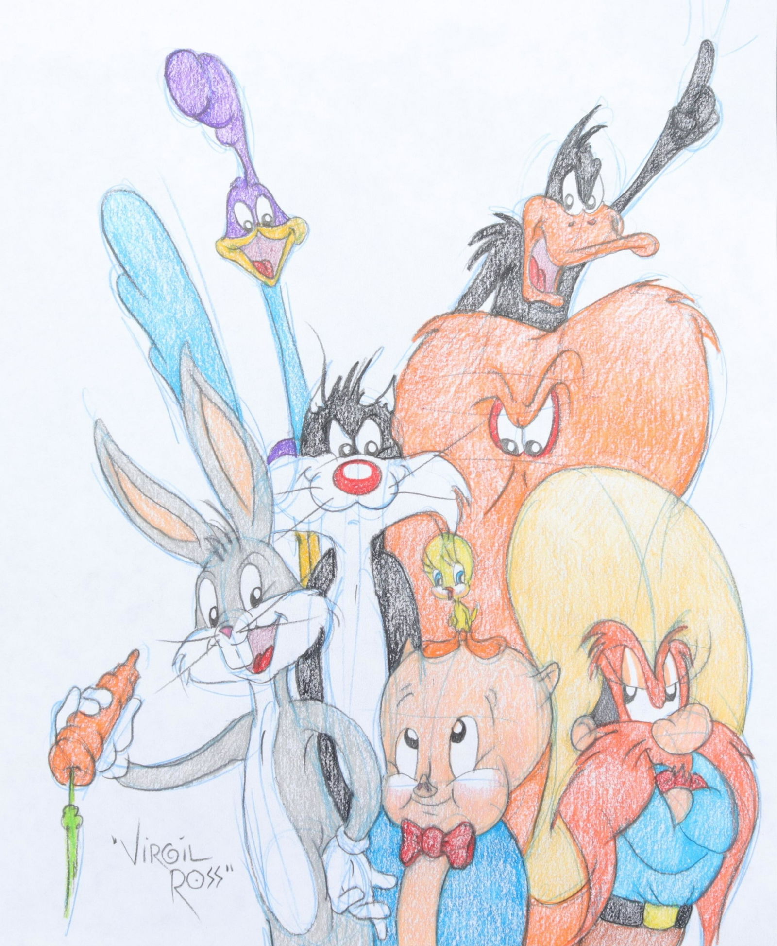 VIRGIL ROSS - BUGS BUNNY & FRIENDS - DRAWING (1 of 5)
