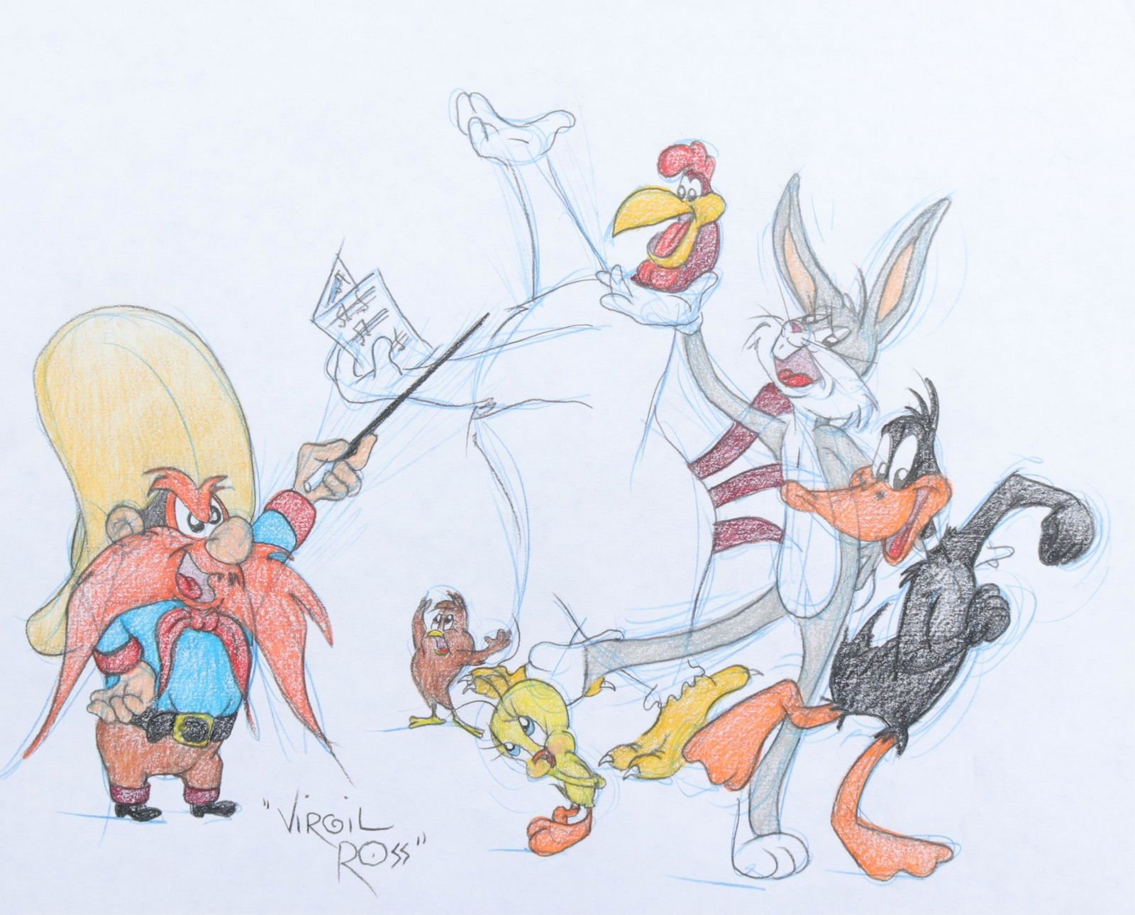 VIRGIL ROSS - BUGS BUNNY & FRIENDS - DRAWING (1 of 5)