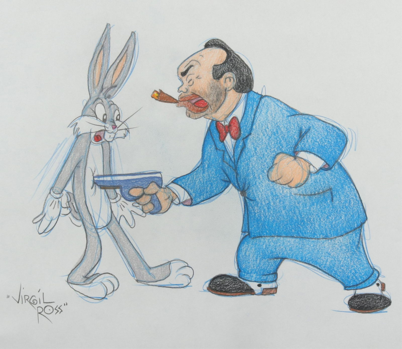 VIRGIL ROSS - BUGS BUNNY & ROCKY - DRAWING (1 of 5)
