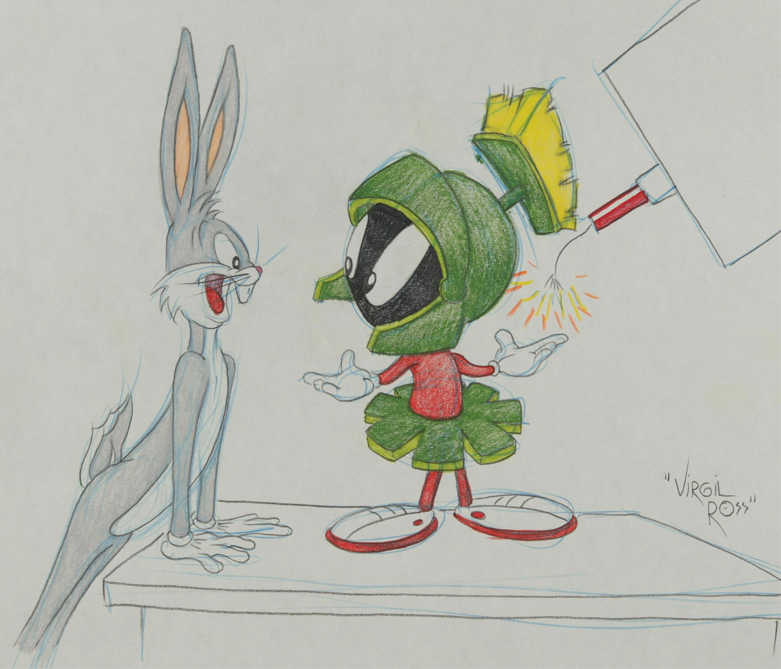 VIRGIL ROSS - BUGS BUNNY MARVIN MARTIAN - DRAWING (1 of 5)