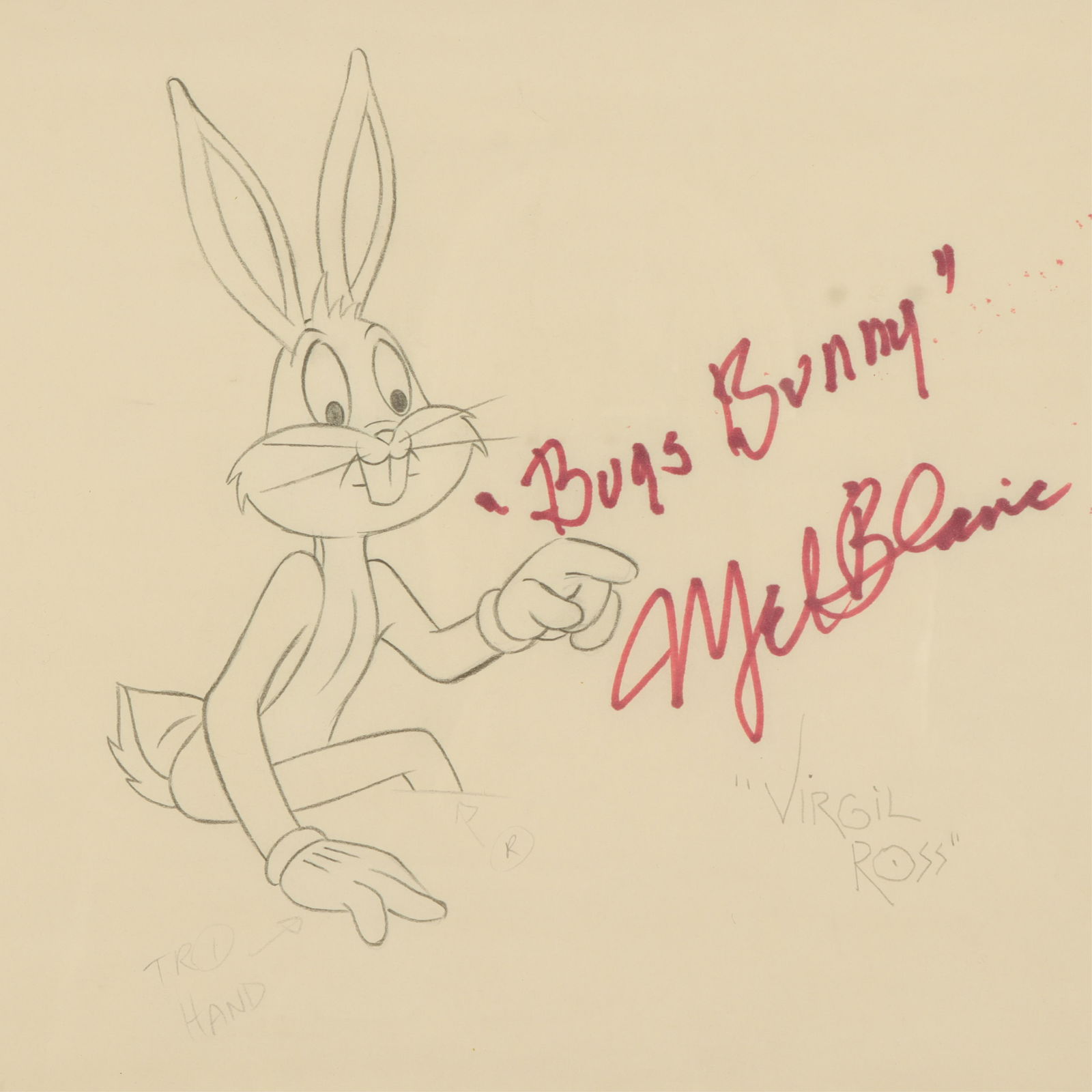 VIRGIL ROSS - BUGS BUNNY SIGNED MEL BLANC (1 of 10)