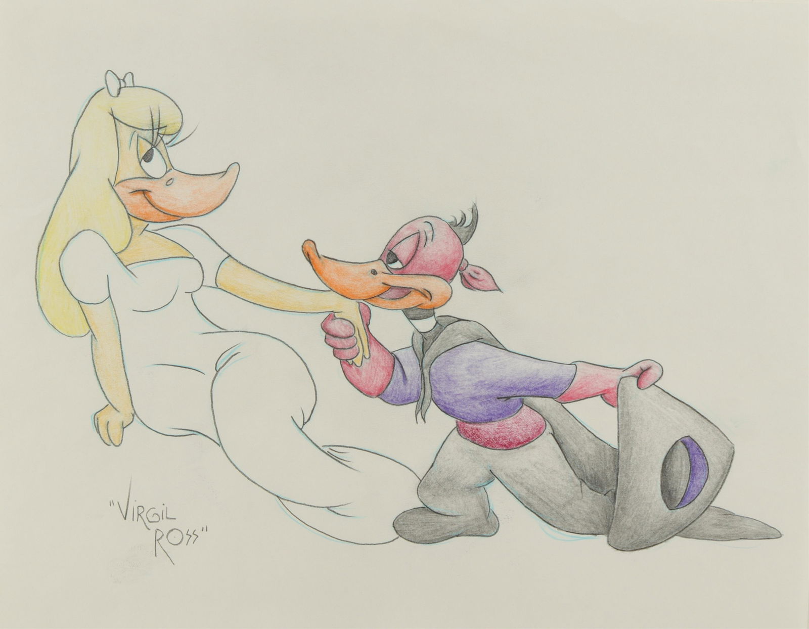 VIRGIL ROSS - DAFFY DUCK MELISSA  - DRAWING (1 of 6)