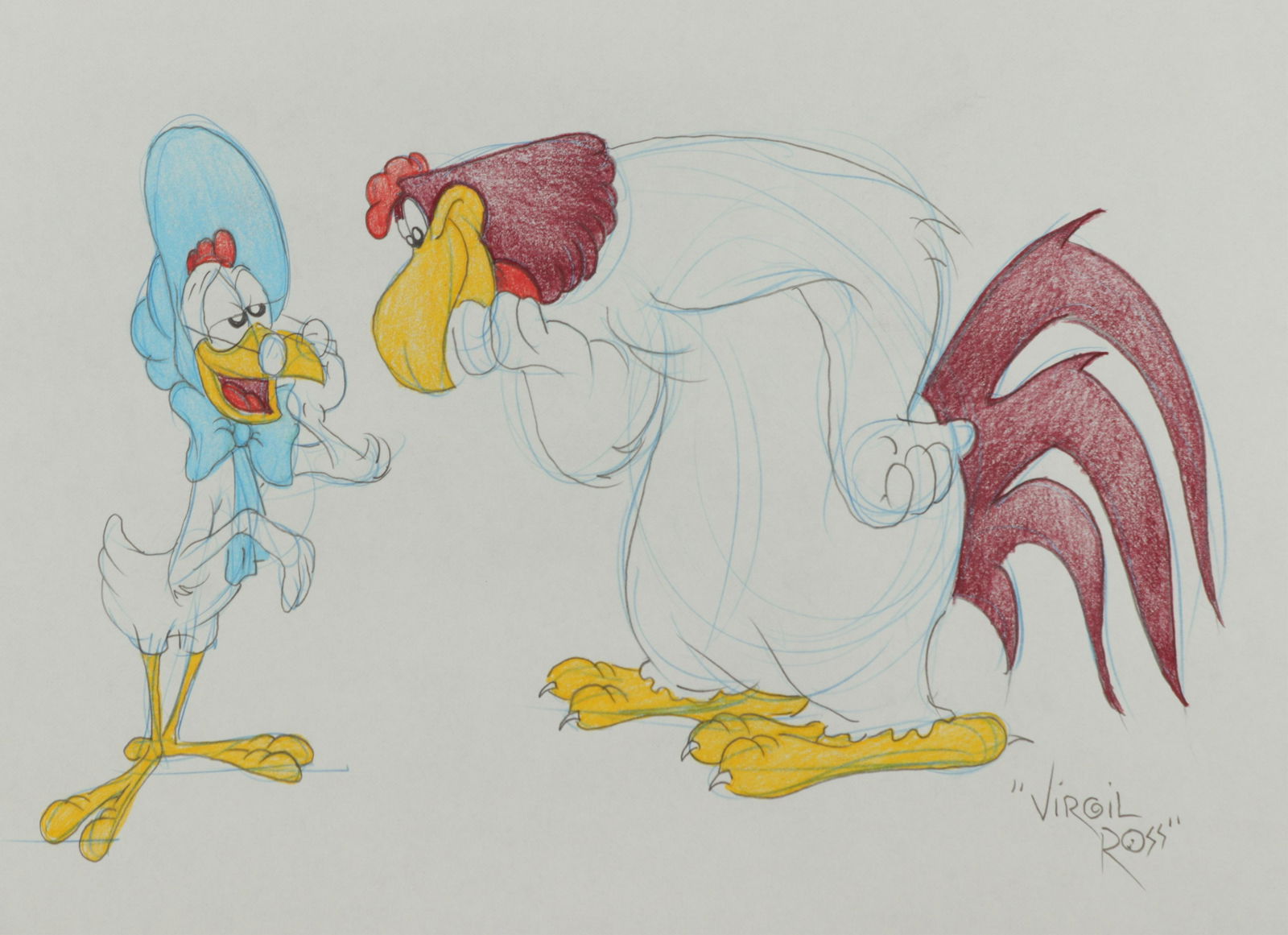 VIRGIL ROSS - FOGHORN LEGHORN MISS PRISSY, DRAWING (1 of 5)