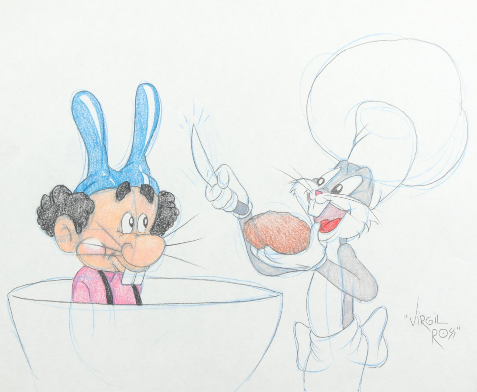 VIRGIL ROSS - FRANCOIS & BUGS BUNNY - DRAWING (1 of 5)