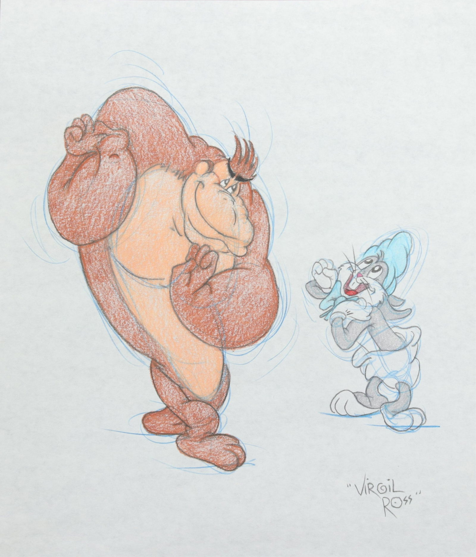 VIRGIL ROSS - GORILLA & BUGS BUNNY -  DRAWINGS (1 of 8)