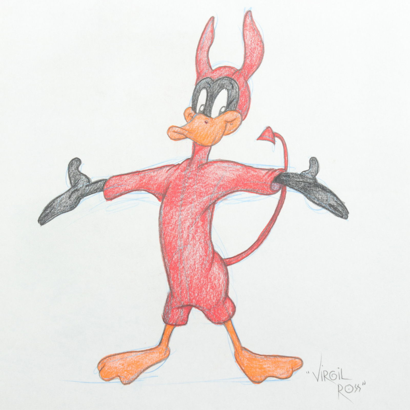 VIRGIL ROSS - MICHIGIN J.FROG;DAFFY DUCK- DRAWINGS (1 of 6)