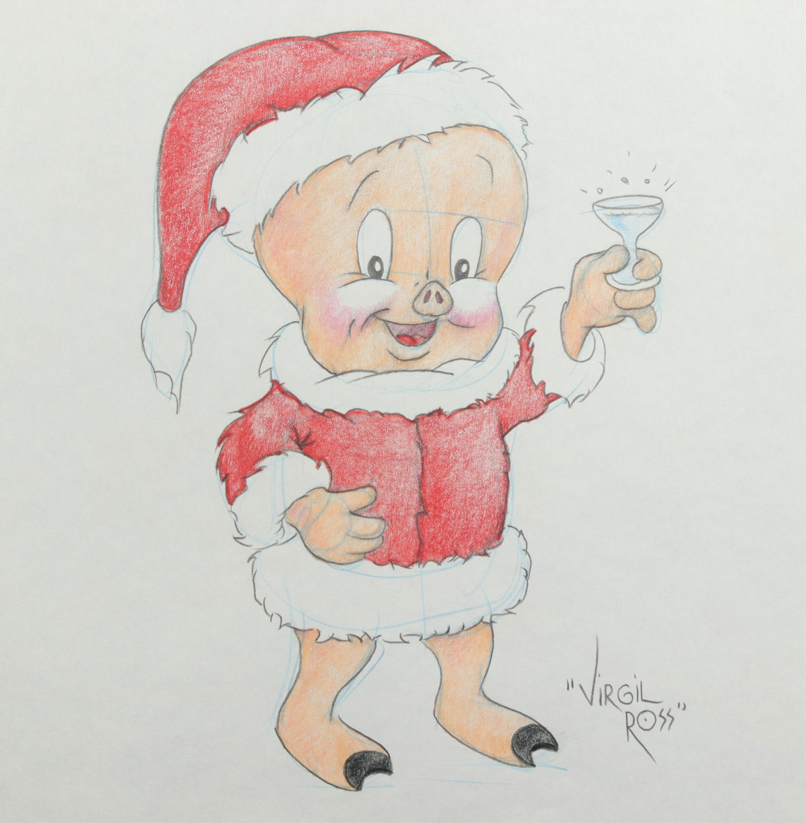 VIRGIL ROSS - PORKY PIG - DRAWING (1 of 3)
