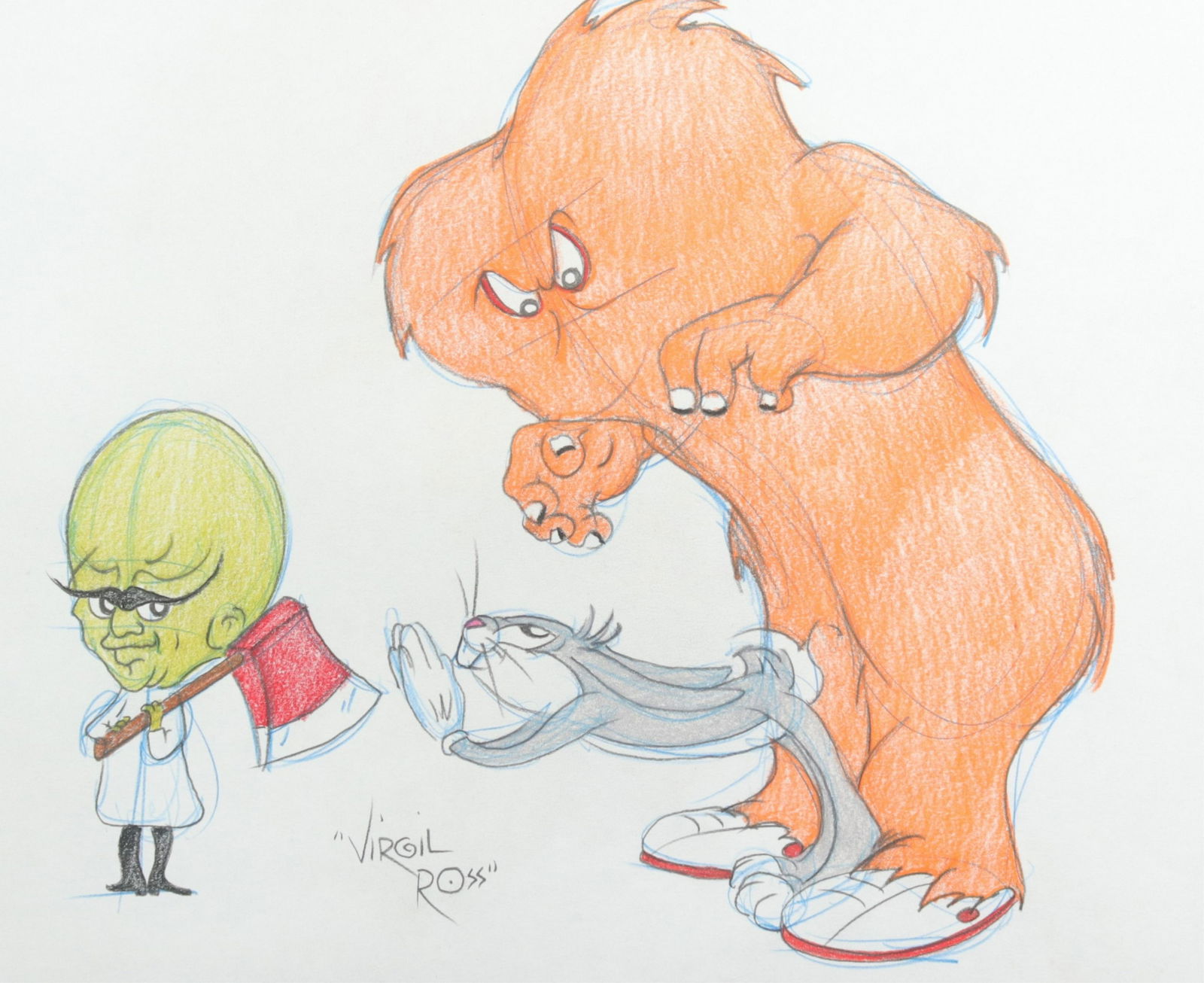 VIRGIL ROSS - SCIENTIST BUGS GOSSAMER - DRAWING (1 of 4)