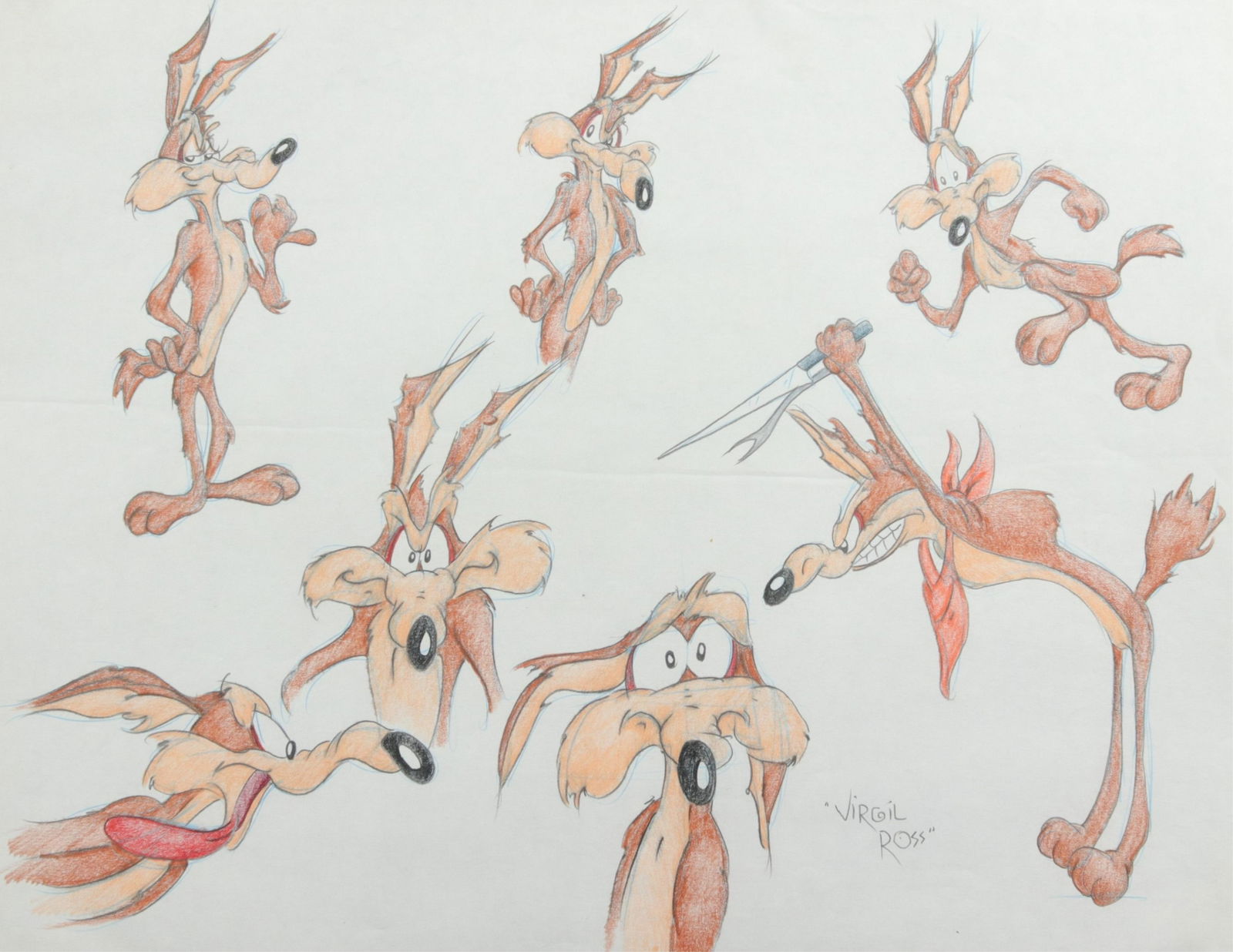 VIRGIL ROSS - WILE E COYOTE - DRAWING (1 of 5)