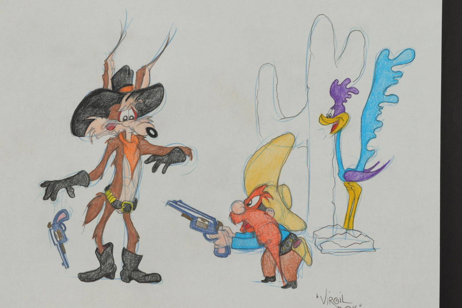 VIRGIL ROSS - WILE E.COYOTE ROAD RUNNER - DRAWING (1 of 6)