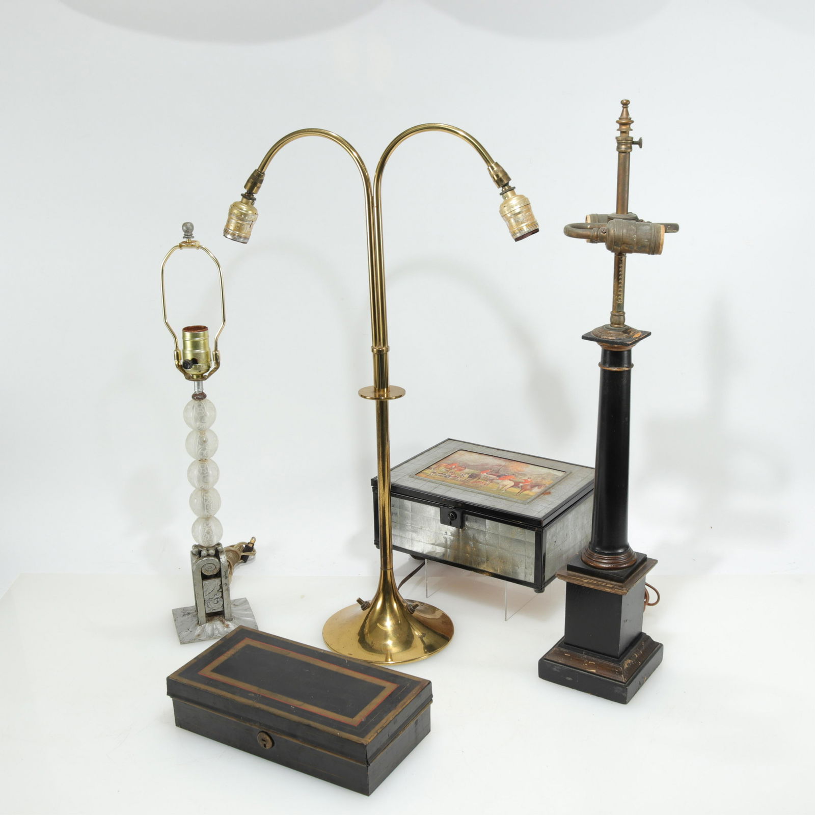 3 20th C. Lamps & 2 Document Boxes (1 of 11)