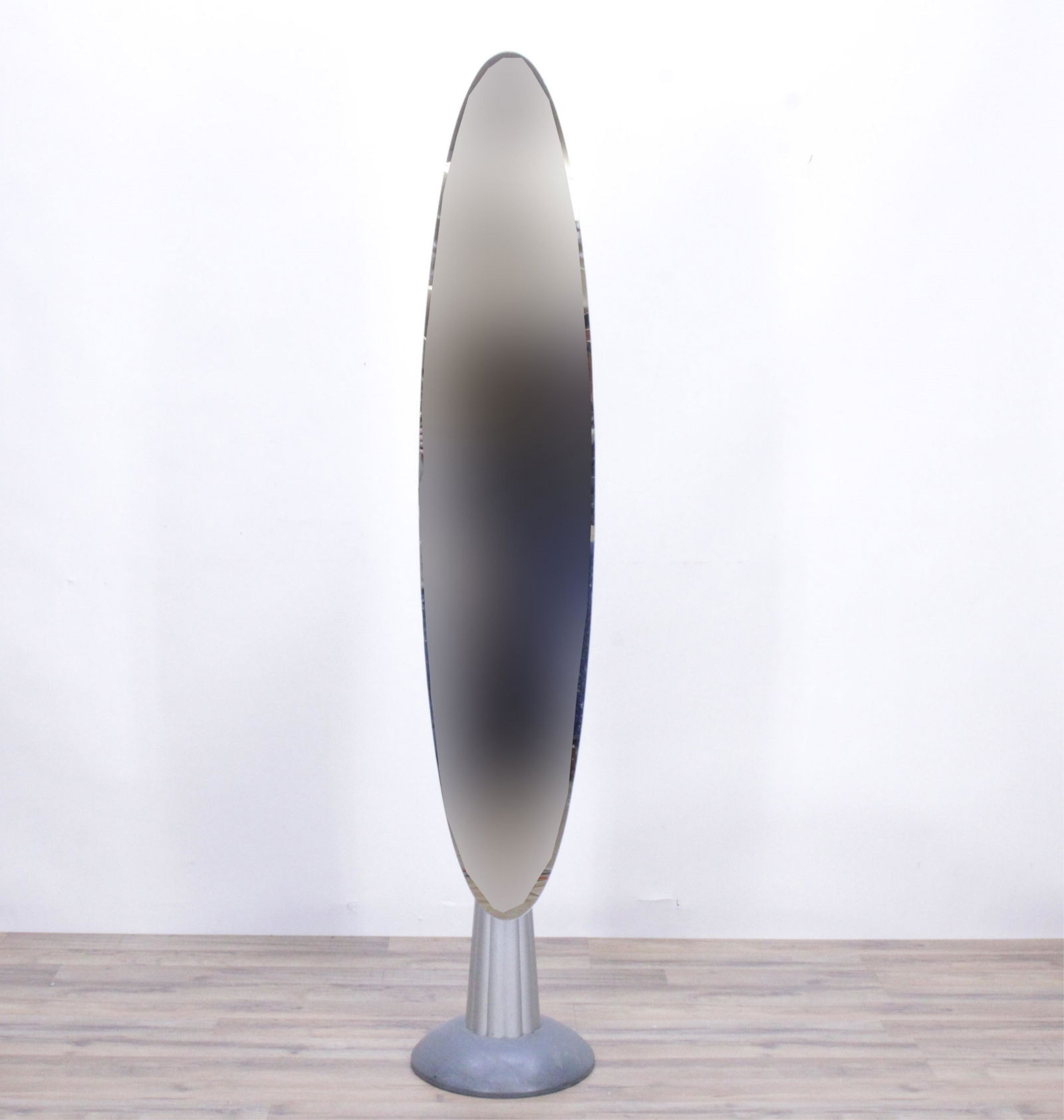 Memphis School Style Silvered Wood Cheval Mirror (1 of 4)