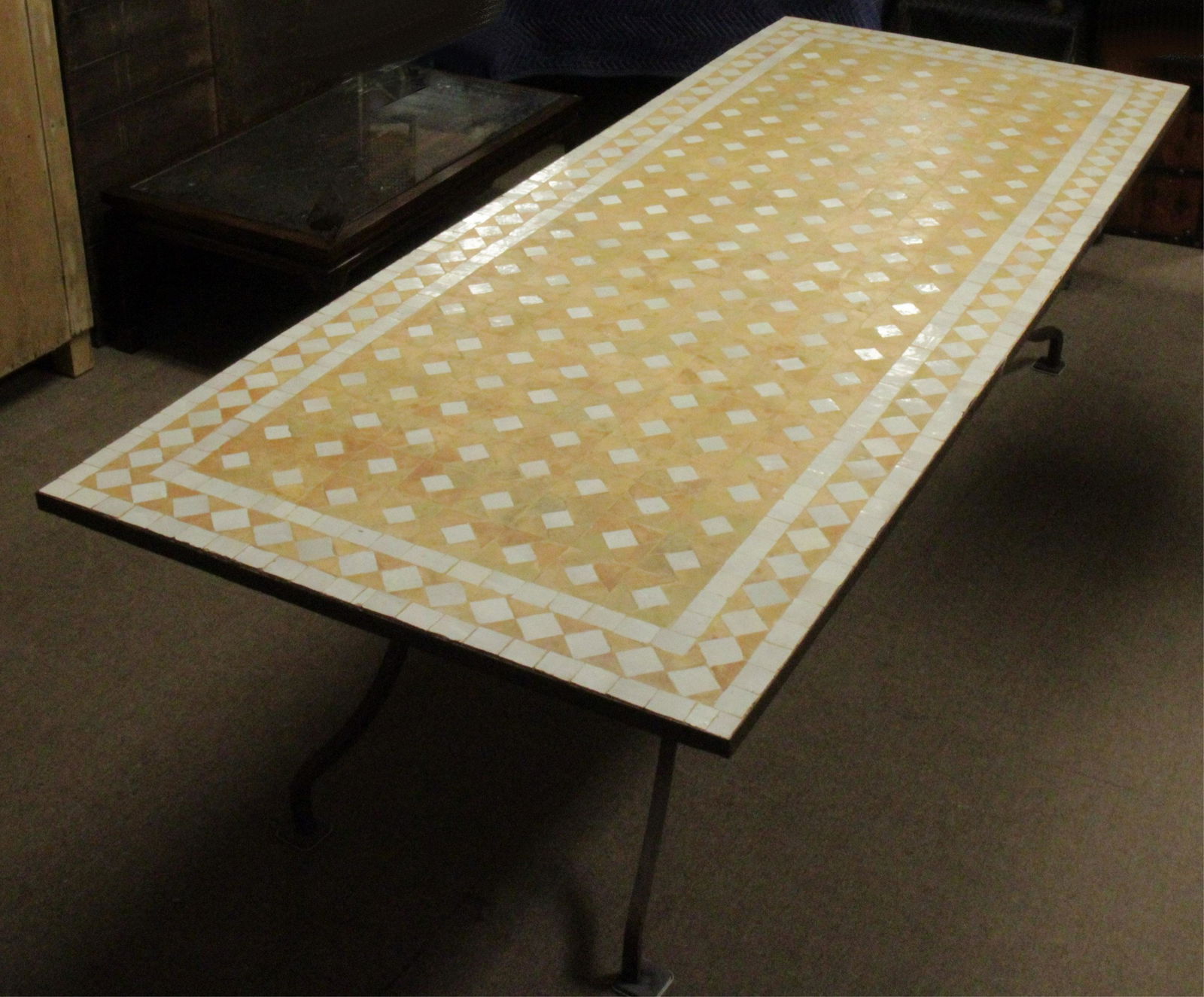 Custom Ceramic Tile and Iron Dining Table (1 of 4)