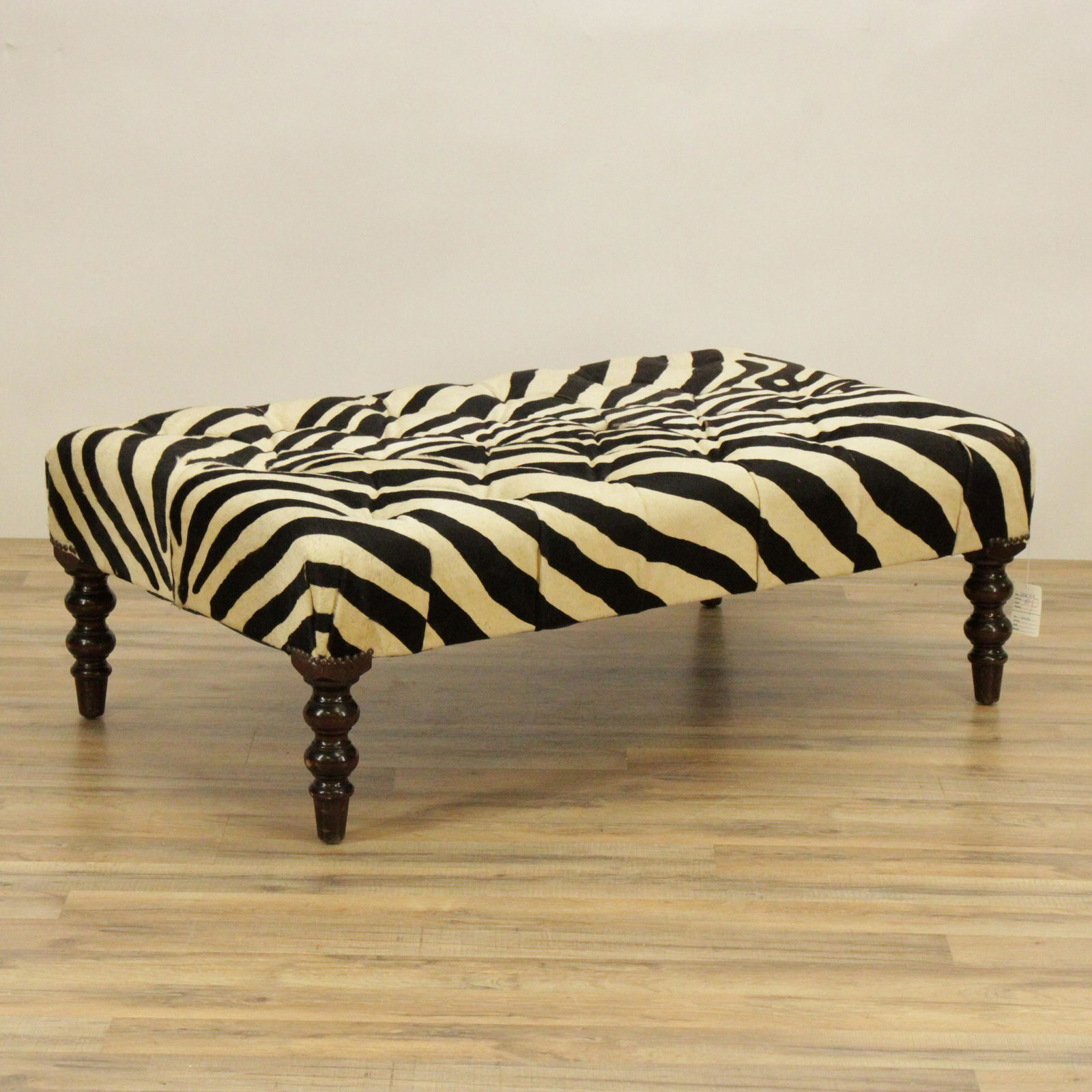 George Smith Style Zebra Hide Ottoman (1 of 4)