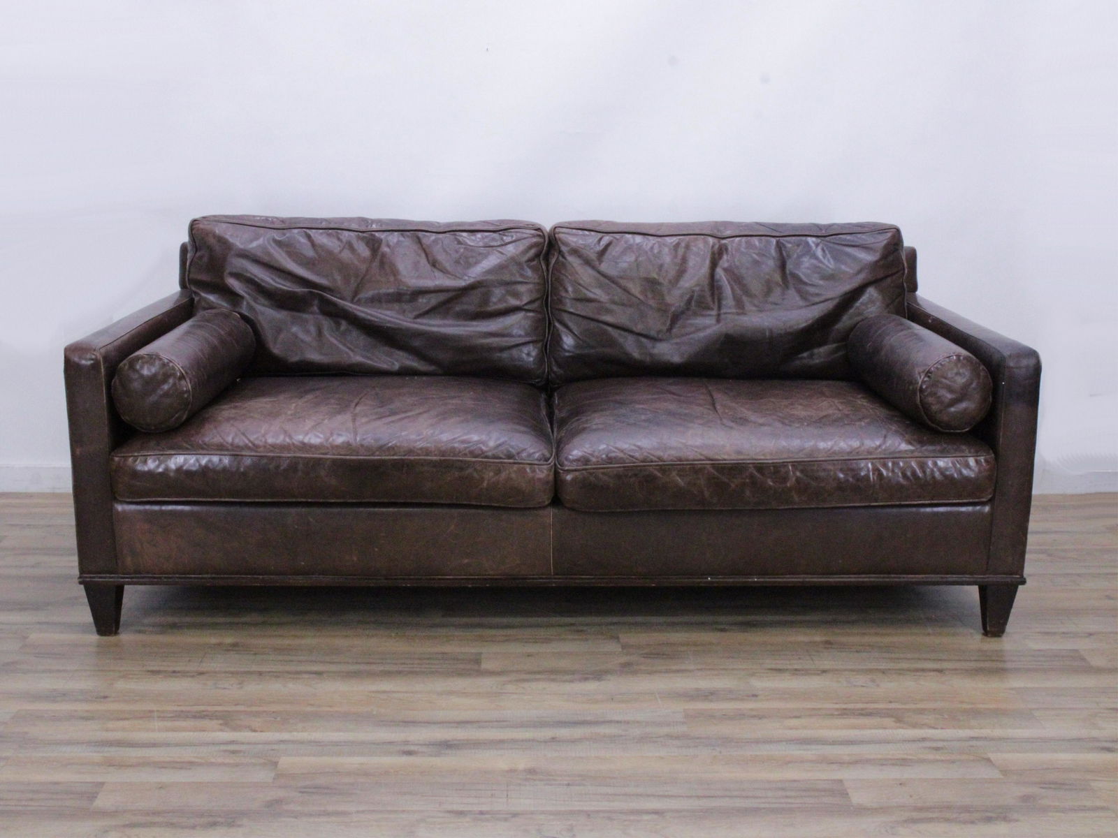 Baker Furniture Coach Leather Modern Sofa (1 of 9)
