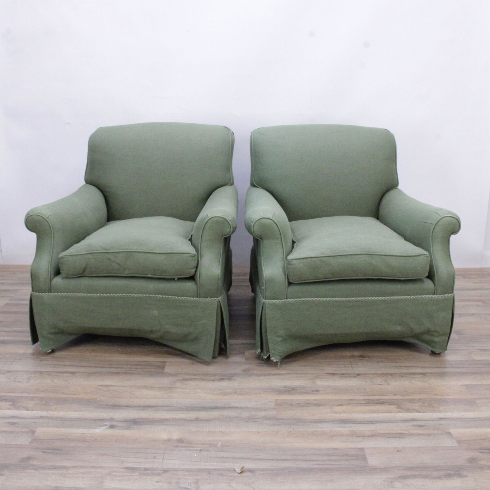 Pair Contemporary Upholstered Club Chairs (1 of 6)