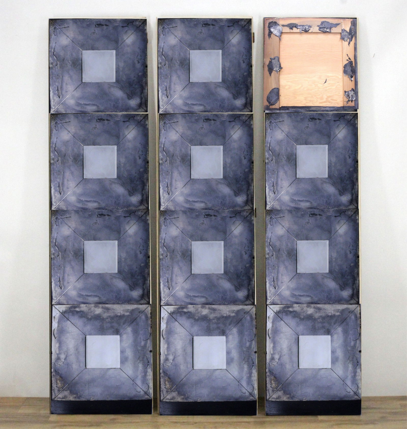 Mid Century Mirrored 3-Panel Screen, c 1940 (1 of 11)