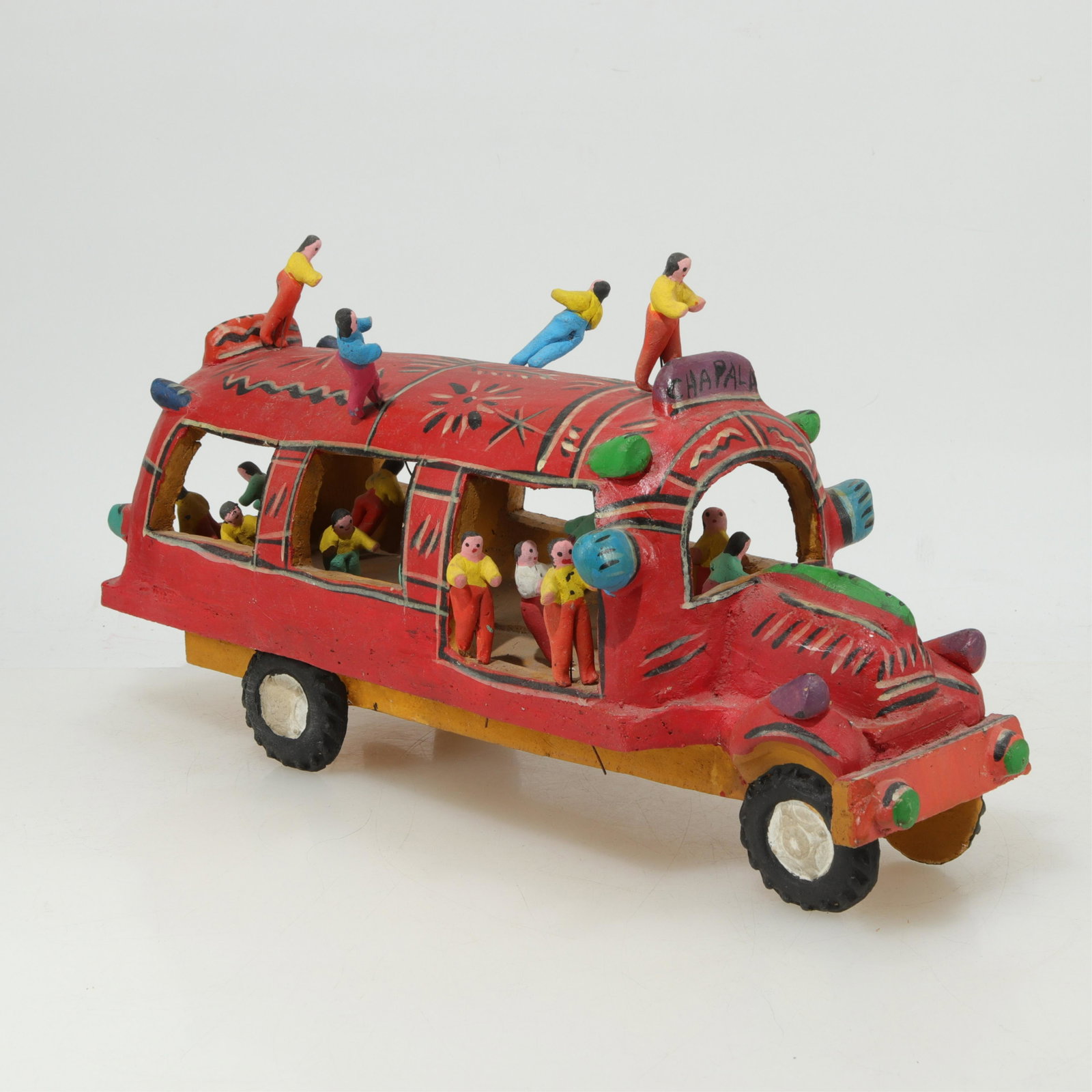 Candelario Medrano Folk Art Pottery Bus: Candelario Medrano Folk Art Pottery Bus (MST548)(MS) Dimensions: 18 3/4" L Property from a private collection, Scarsdale, NY.