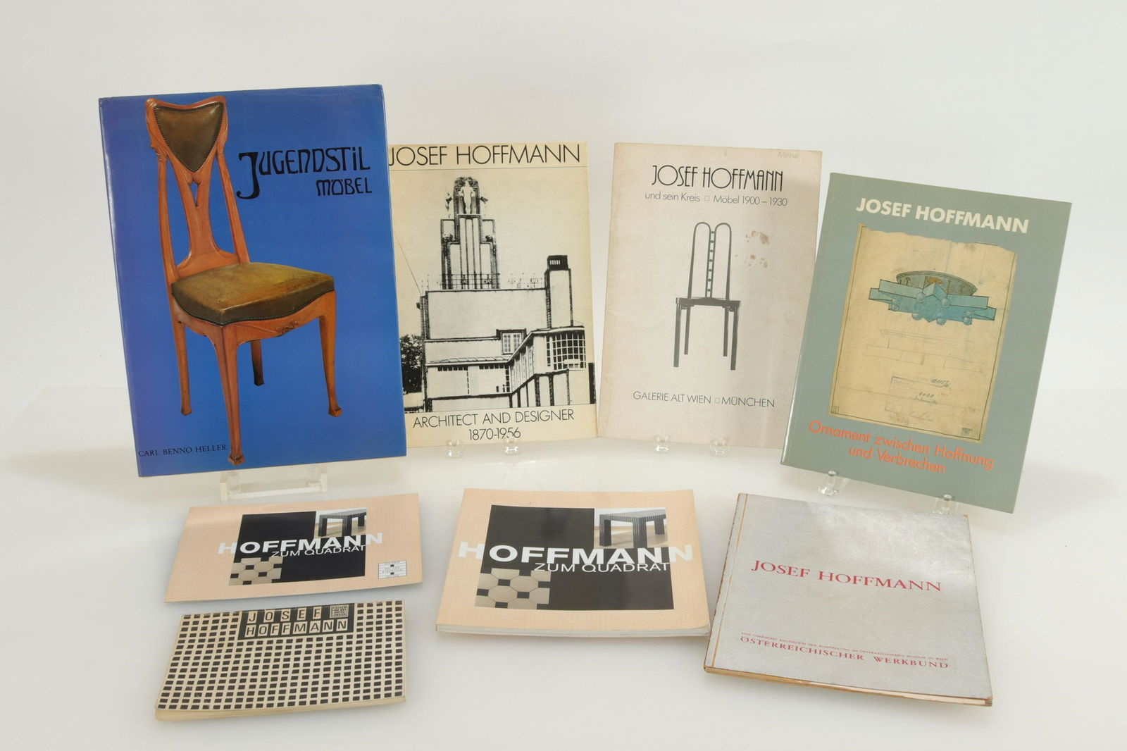 Josef Hoffman Book Lot: Early and mid 20thC 7 books. 10" x 13" Largest Property from the estate of an important modernism dealer, NYC