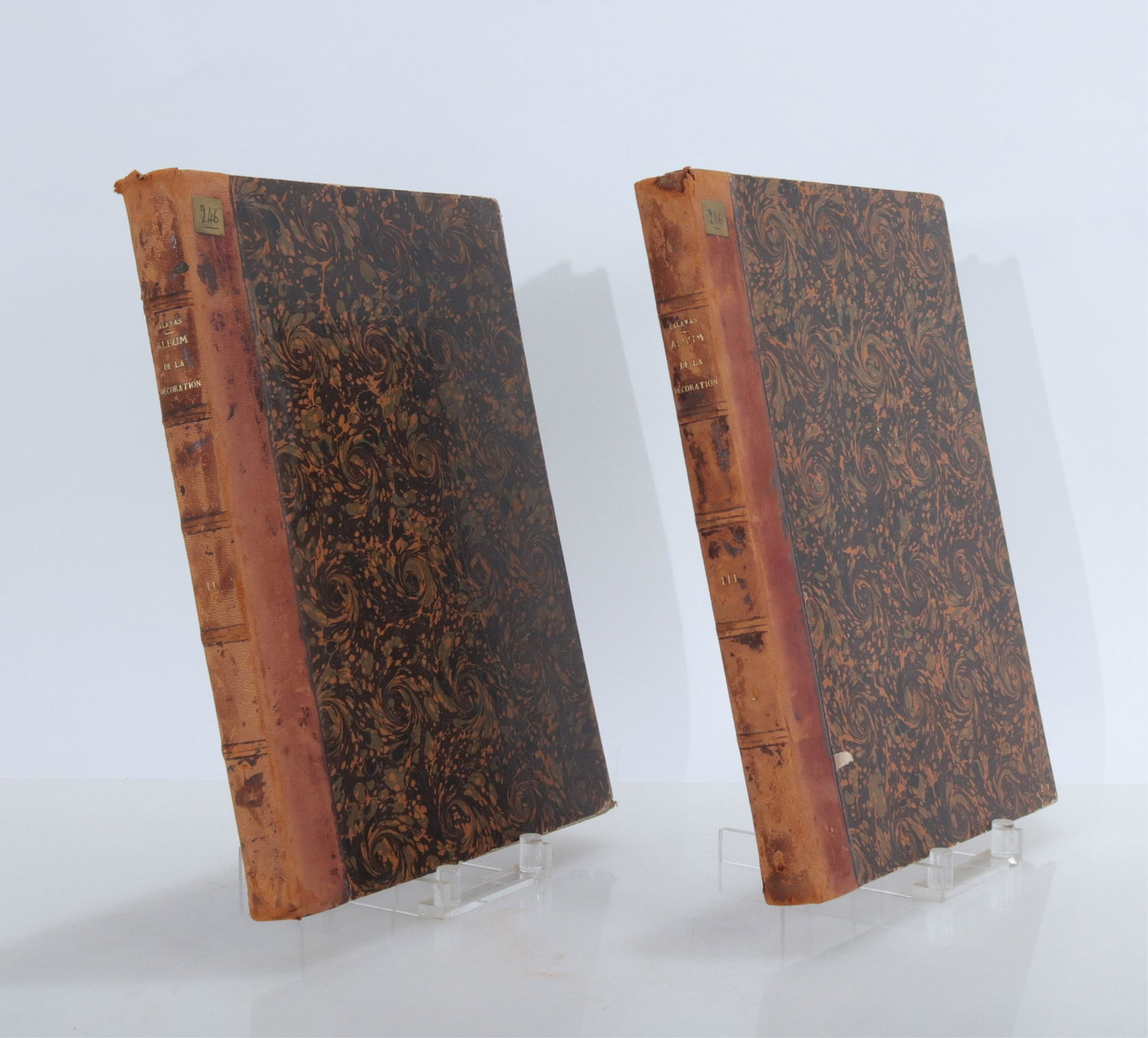 2 Volumes Calavas Album De La Decoration: Volumes II and III. 11" x 14" Property from the estate of Joan Kessler, Kew Gardens, NY. Joan Kessler was a well regarded textile designer, a friend to artists and a collector of antiques and 20th cen