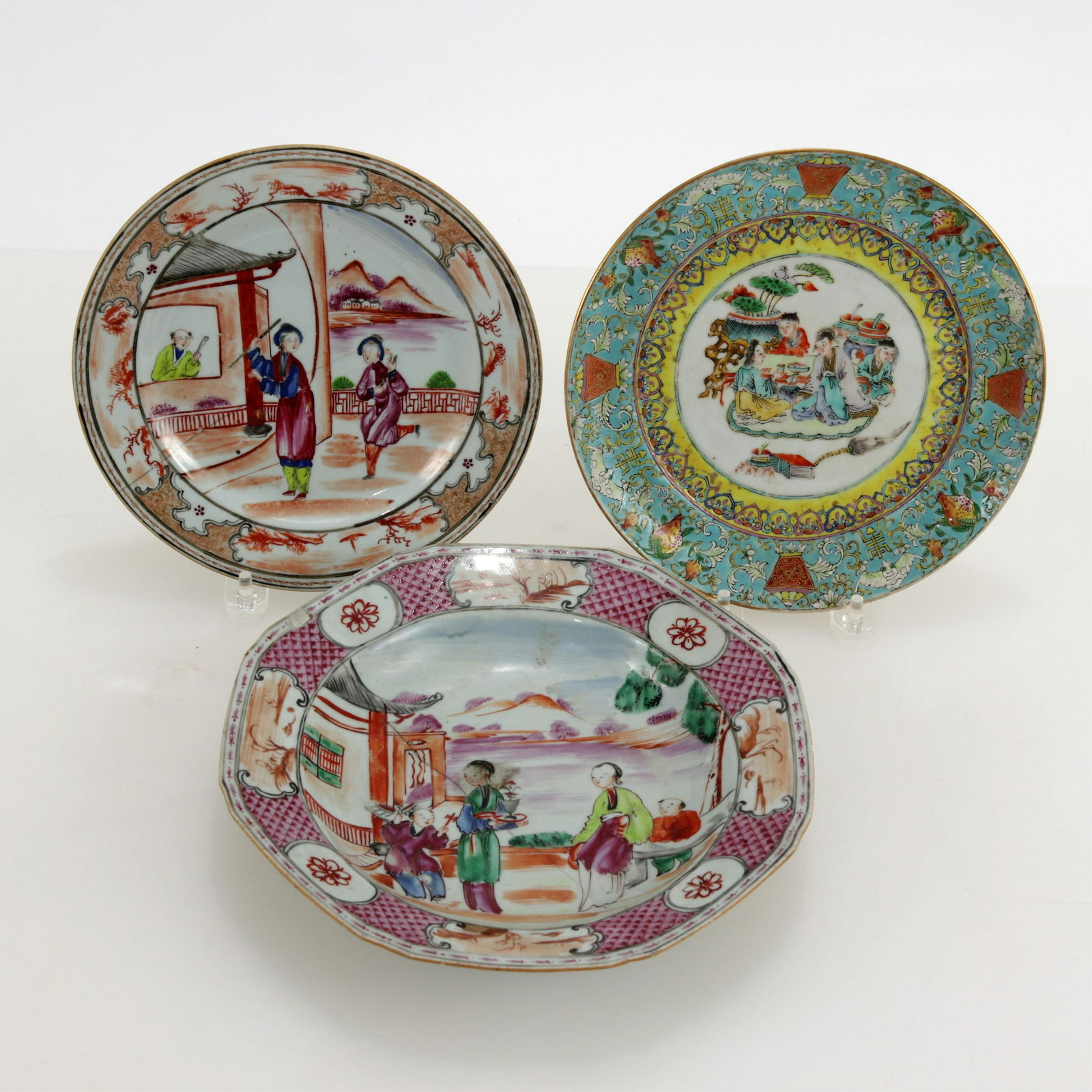 Group of Chinese Export Plates 18th C (1 of 10)