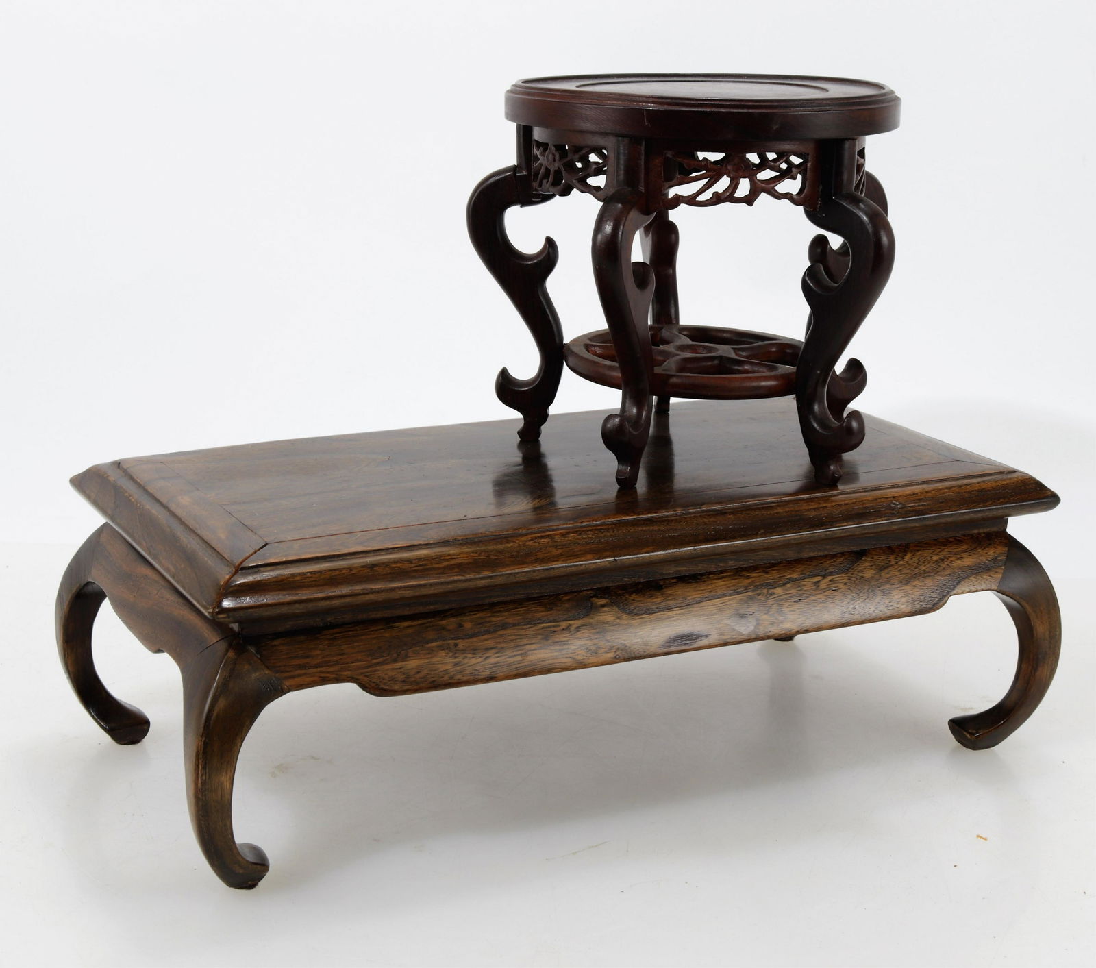 Two Chinese Jichimu Carved Wood Stands (1 of 6)