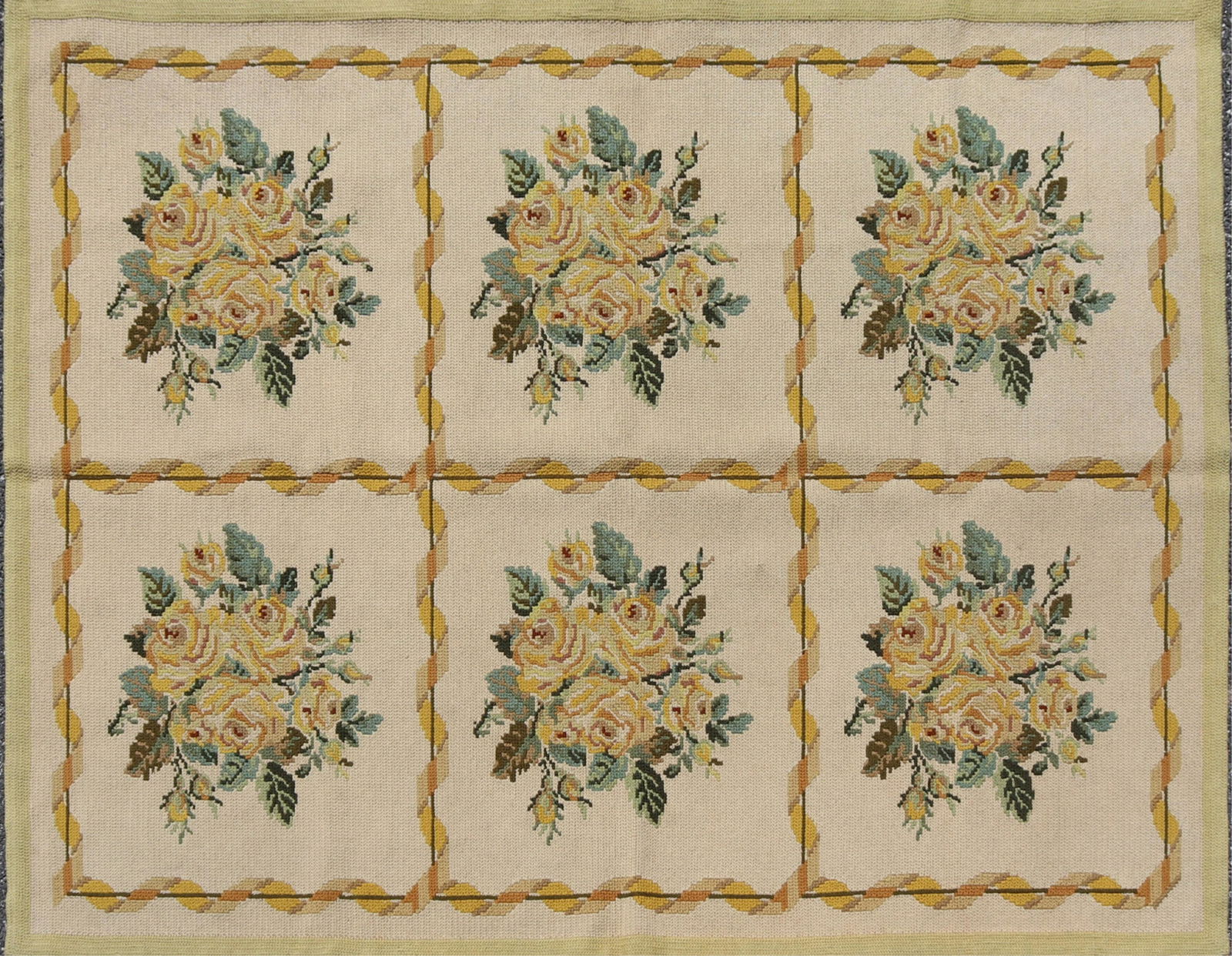 Portuguese Arraiolos Wool Needlepoint Rug 5 x 6-9 (1 of 6)