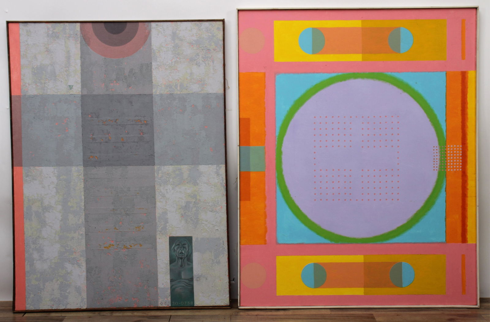 W. A. McCloy - Two Geometric Abstracts, c 1980 O/C (1 of 9)