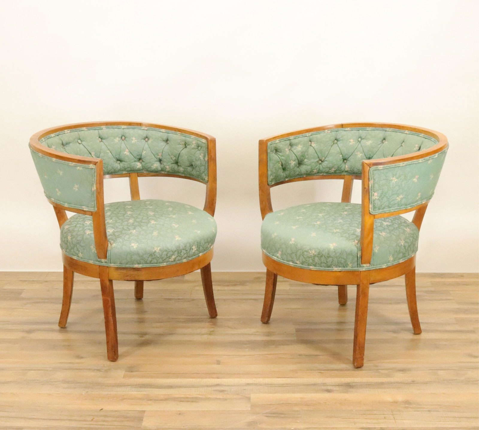 Pair of Classical Style Fruitwood Tub Chairs (1 of 4)