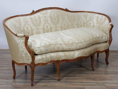 Louis XV Beechwood Canape, 18th C: Louis XV Beechwood Canape, mid 18th C 38.75" H x 77.25" W x 32" D Property from a Fine Collection of Antiques & Decorative Art, Rumson, New Jersey.