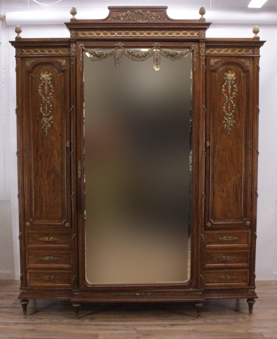 Louis XVI Style Ormolu Mounted Mahogany Wardrobe (1 of 9)