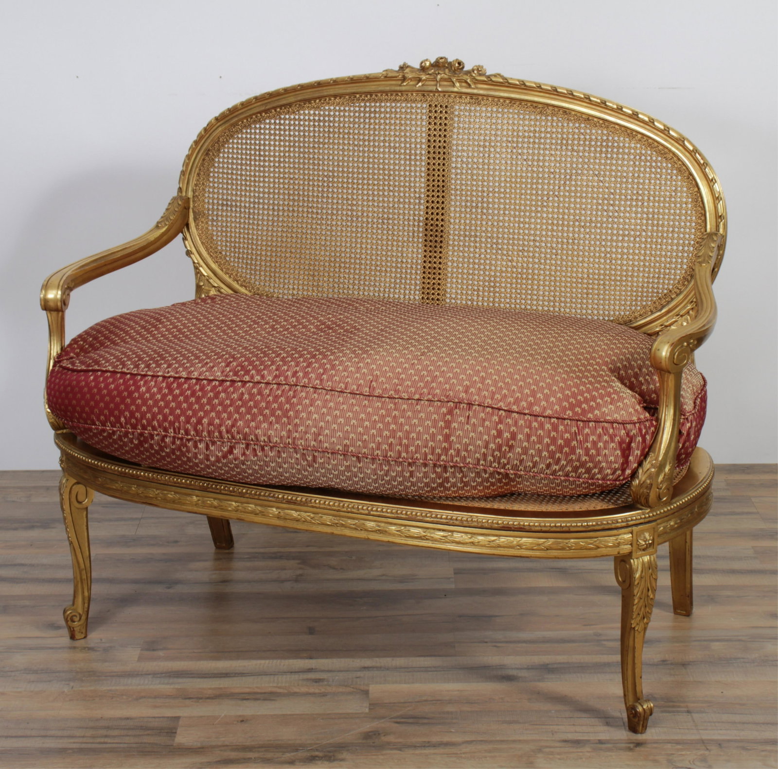 Louis XVI Style Giltwood Settee (1 of 2)