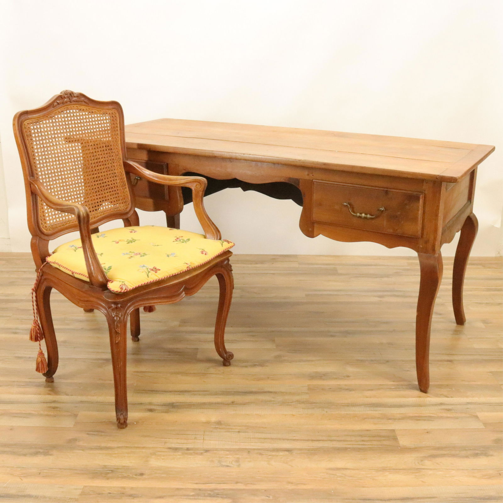 French Provincial Cherry Bureau Plat & Fauteuil (1 of 11)