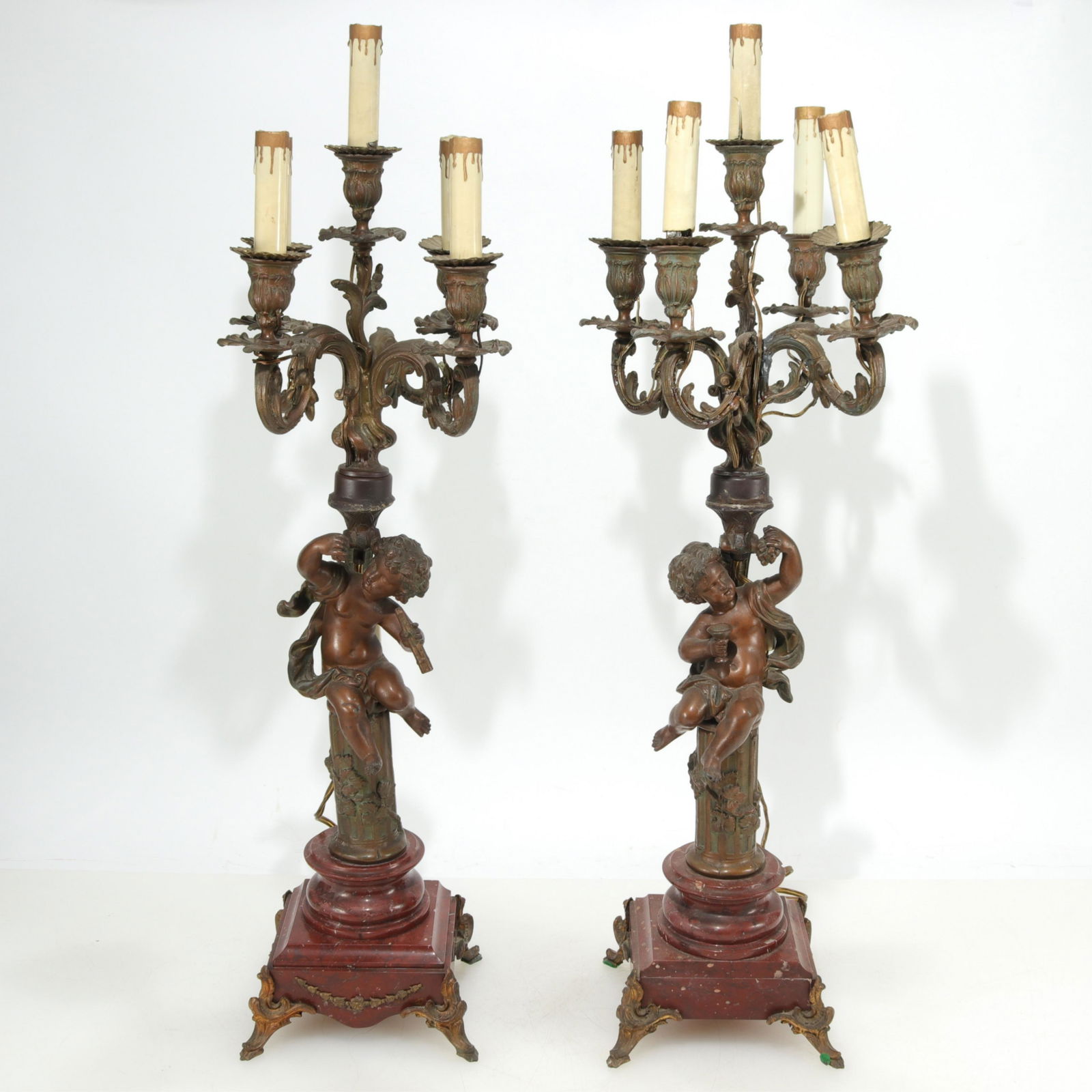Pair of Classical Style Figural Bronze Candelabra (1 of 7)