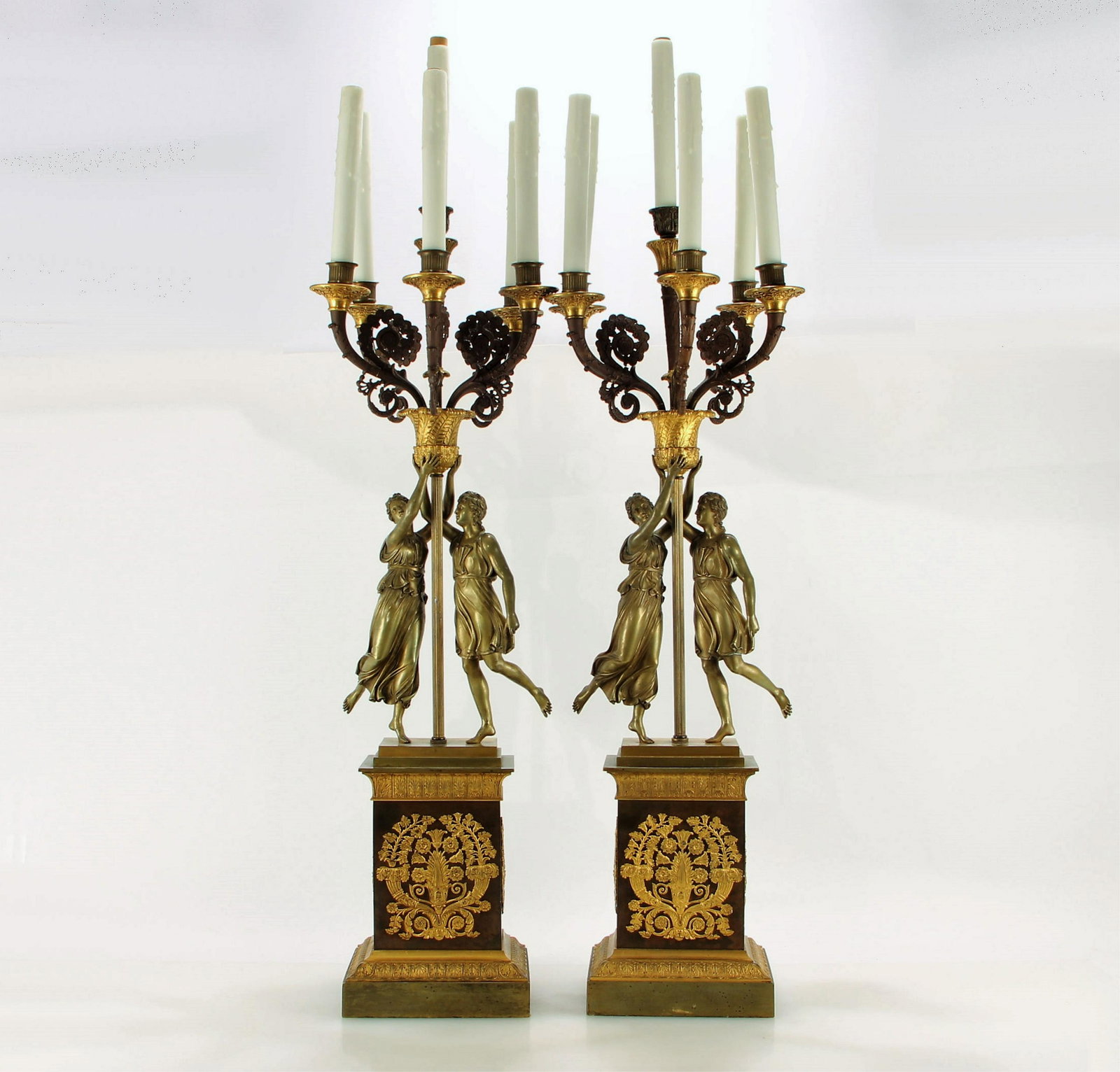 Pair of French Empire Bronze Candelabra (1 of 6)