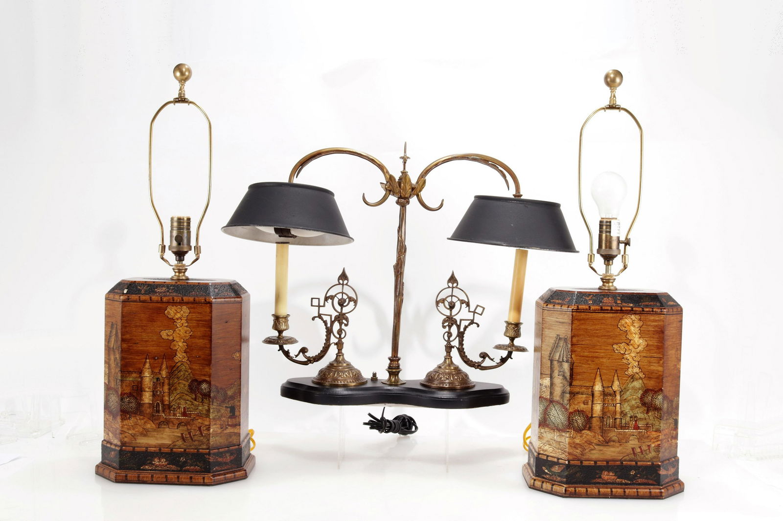 Pair of Chinese Export Style Lamps & Student Lamp (1 of 8)