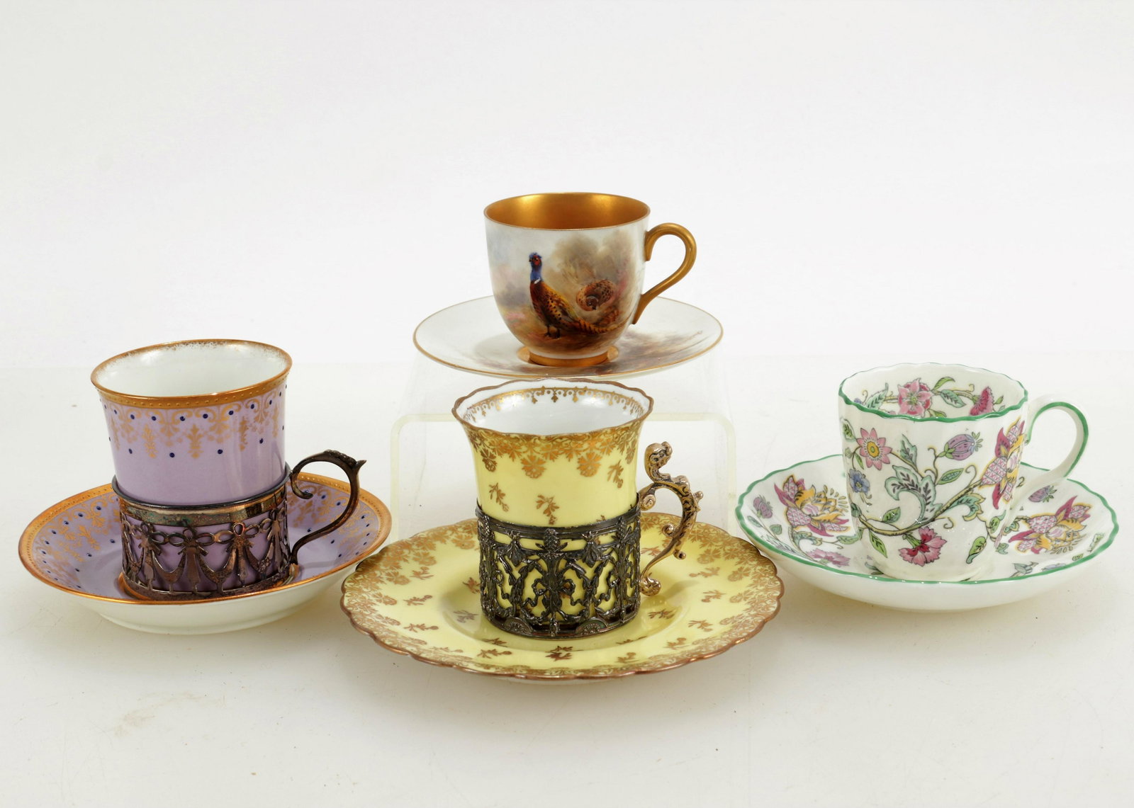 Four Sets of Porcelain Demitasse Cups & Saucers (1 of 9)