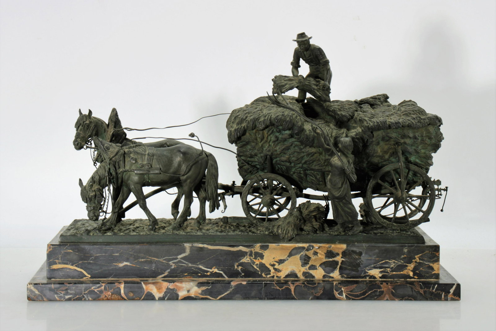 Austrian Bronze - Hay Cart: Austrian Bronze "Hay Cart", stamped Made in Austria Dimensions:12.5" H x 19.75" W x 8" D Property from the collection of Dr. William and Mary Smith Liebesman, Deal, NJ.