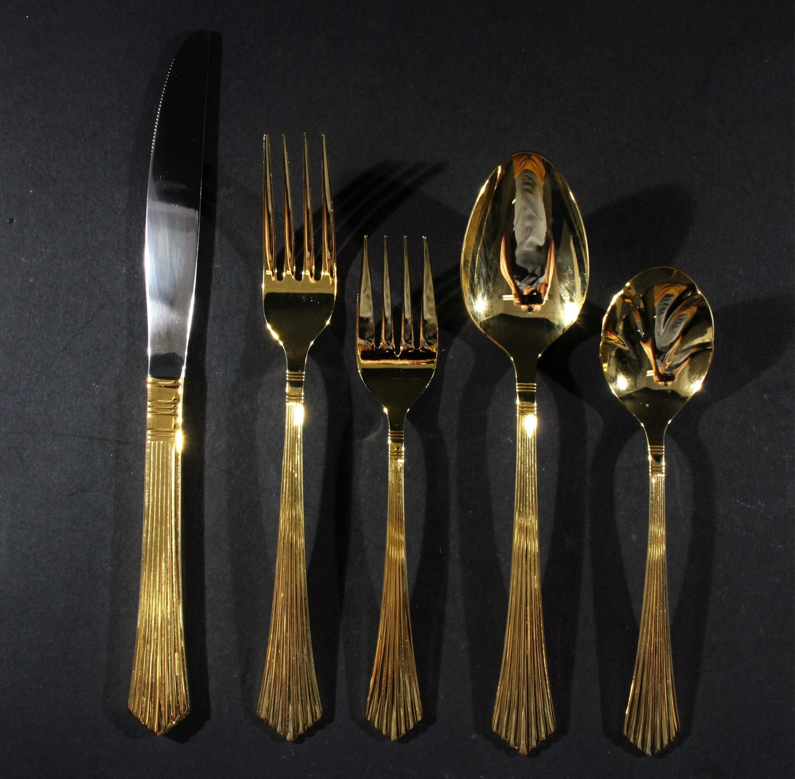 23K Gold Plated Flatware Service (1 of 5)