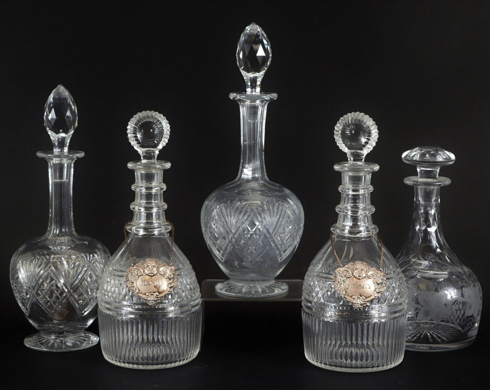Group of Cut Glass Decanters (1 of 8)