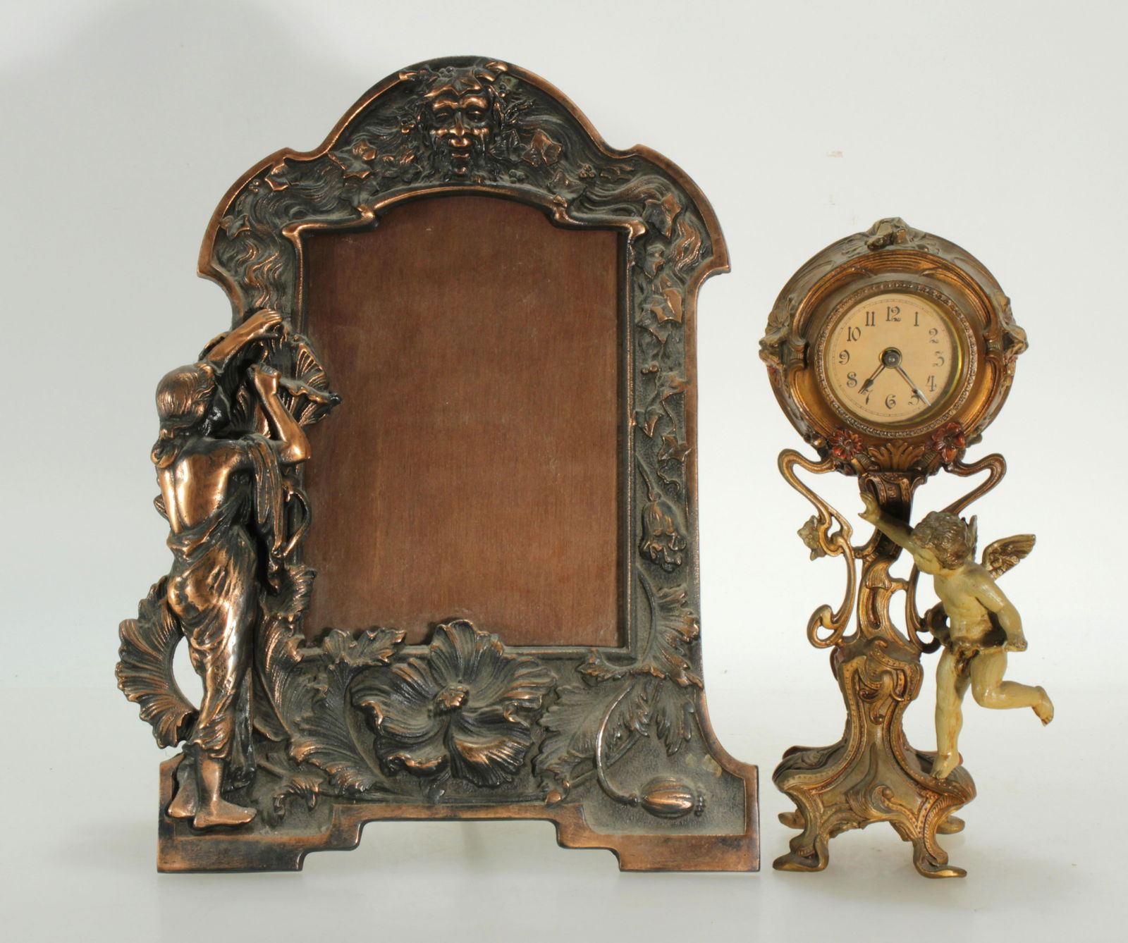 Copper Art Nouveau Frame & Metal Clock (1 of 7)