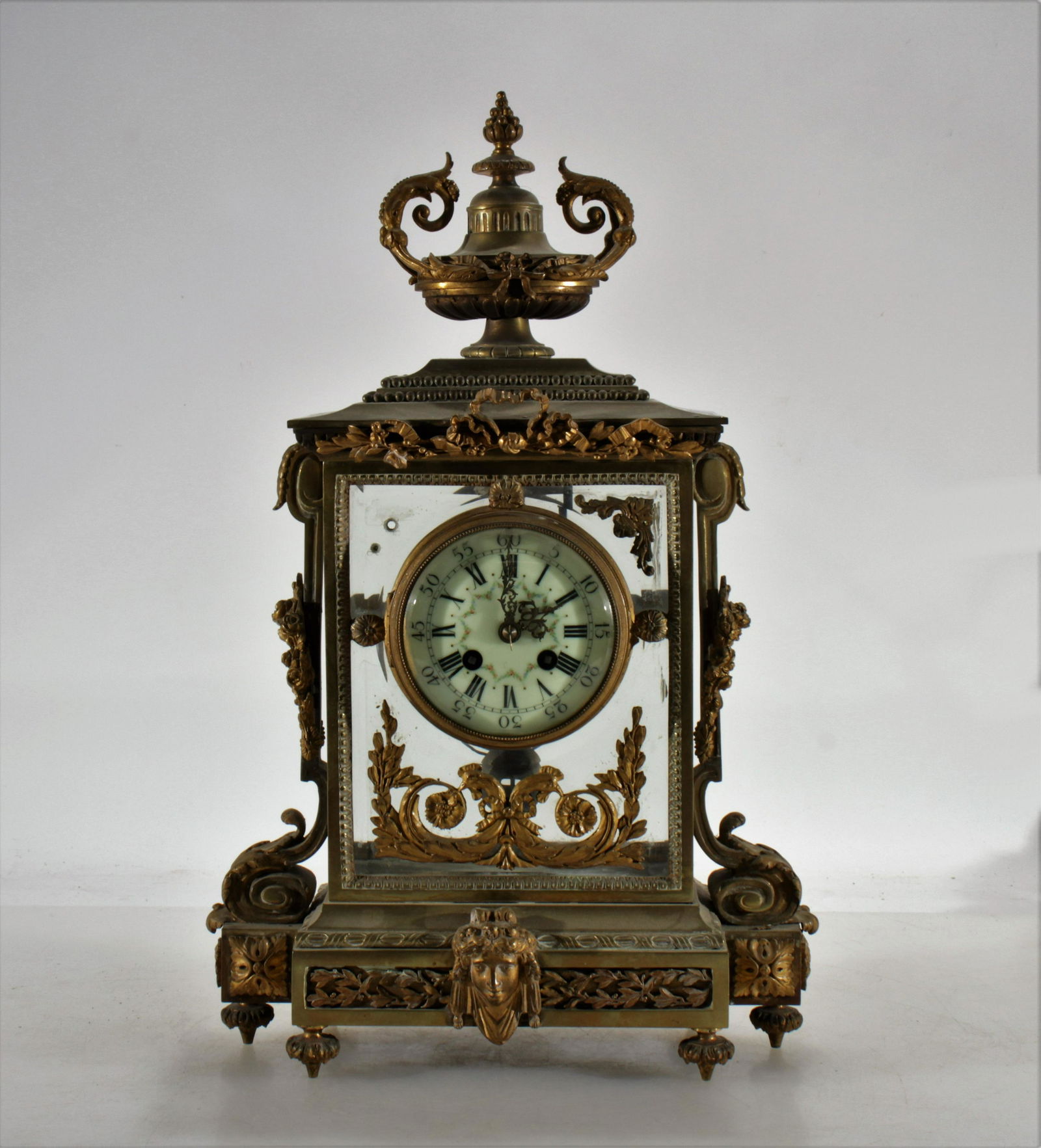 French Bronze Mantle Clock, late 19th C. (1 of 8)