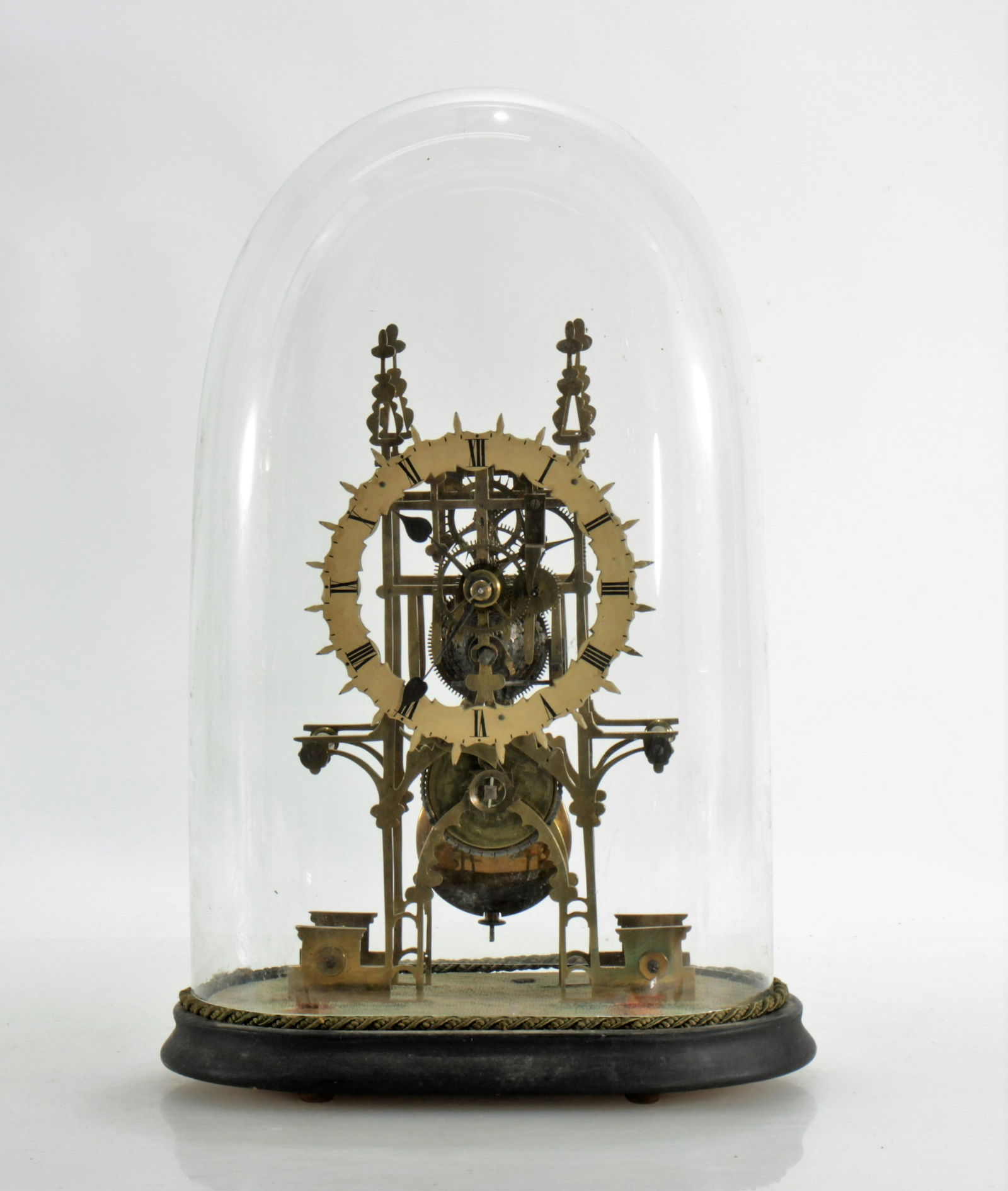 English Gothic Style Brass Skeleton Clock (1 of 5)