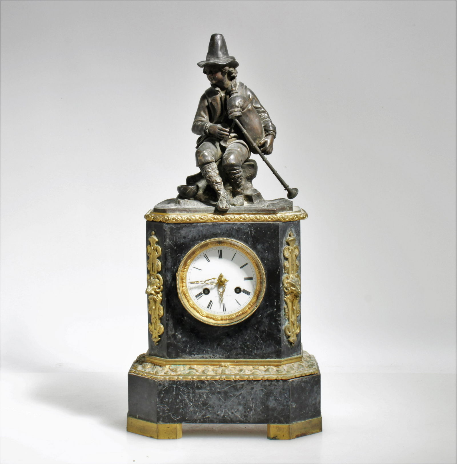 French Figural Mantel Clock, 19th C., Douillon (1 of 8)